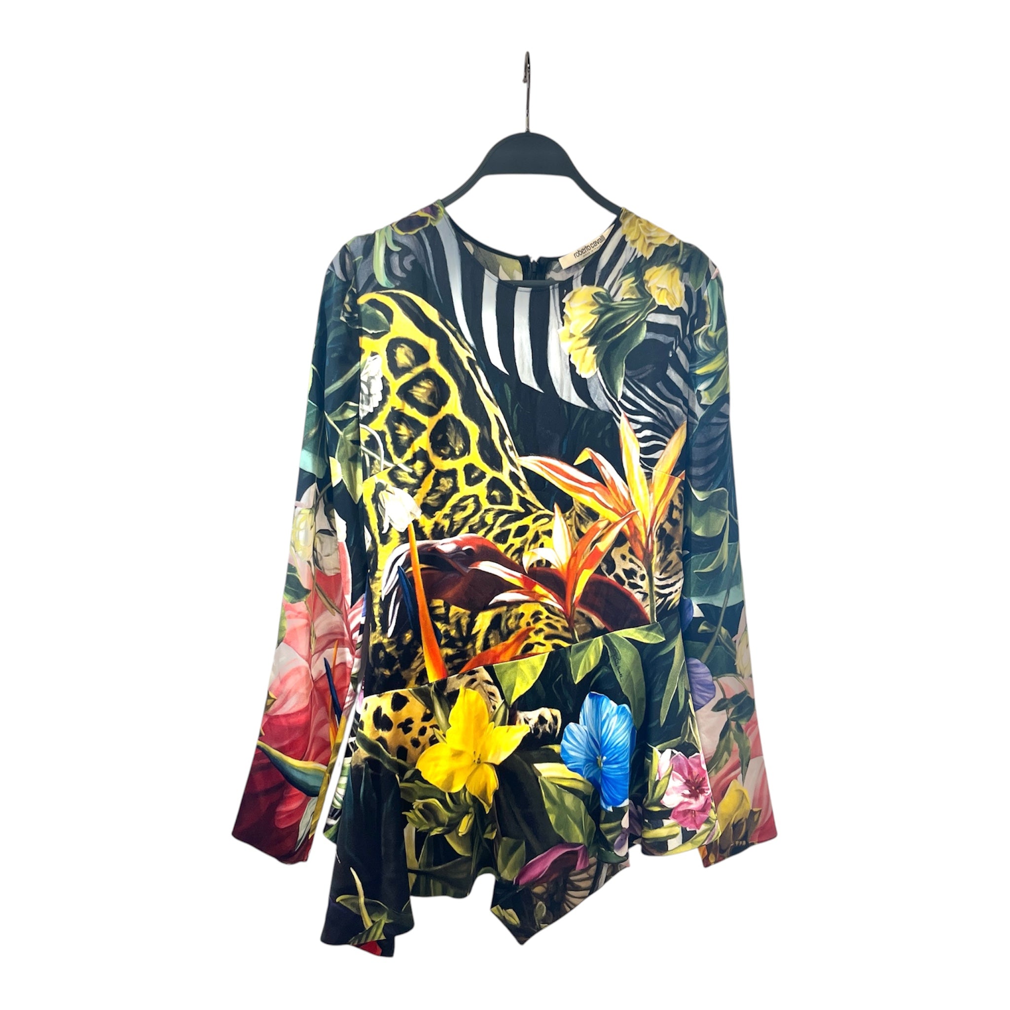 roberto cavalli/LS Blouse/42/Floral Pattern/Silk/MLT/Roberto Cavali Longsleeve view 1