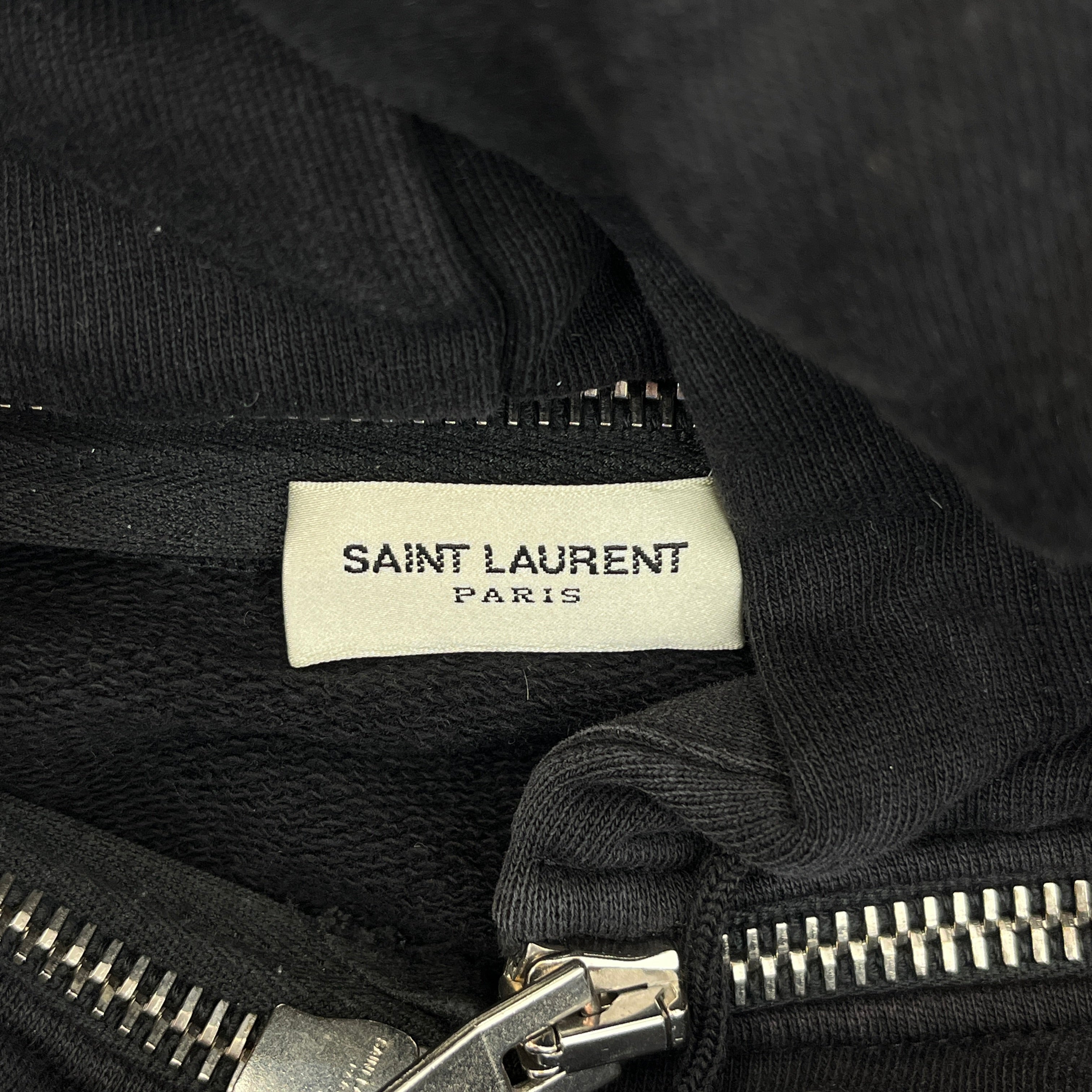 SAINT LAURENT/Hoodie/L/Cotton/BLK/Zipped Hood Sweater view 3