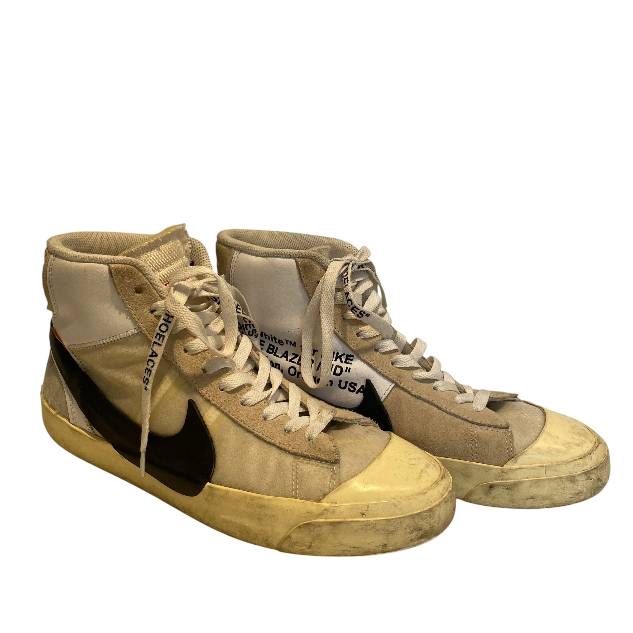 NIKE/OFF-WHITE/Hi-Sneakers/US 9/Leather/BEG/"NIKE BLAZER MID" CREAM view 1