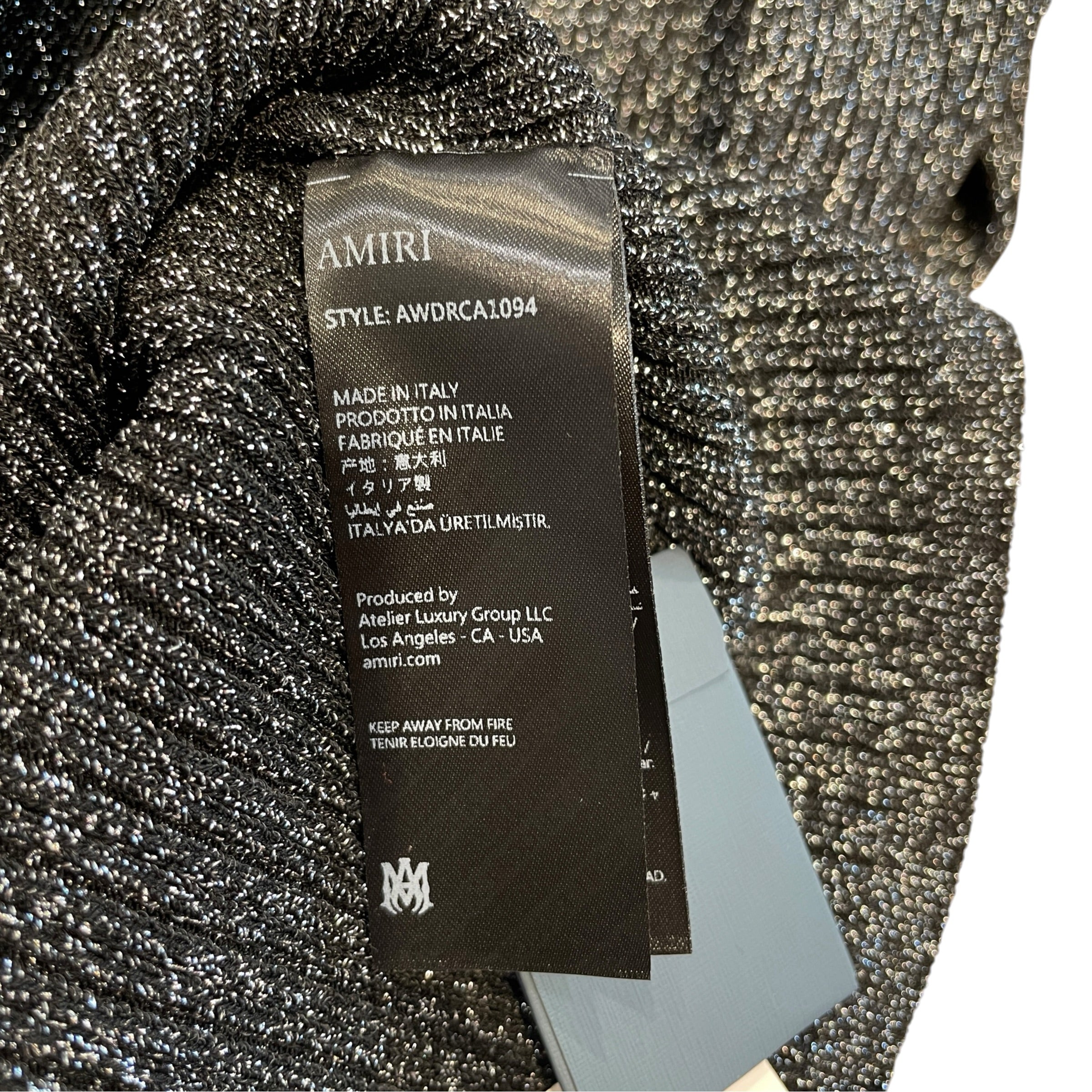 AMIRI/LS Dress/S/Glitter/Nylon/BLK/MA Hardware Mini Dress view 4