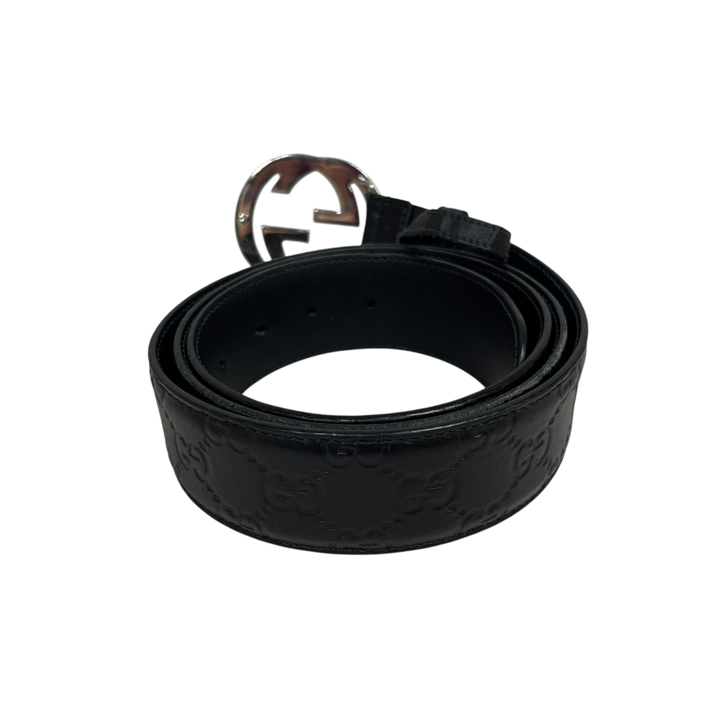GUCCI/Belt/Leather/BLK/M's/GUCCISSIMA DOUBLE G BELT view 2