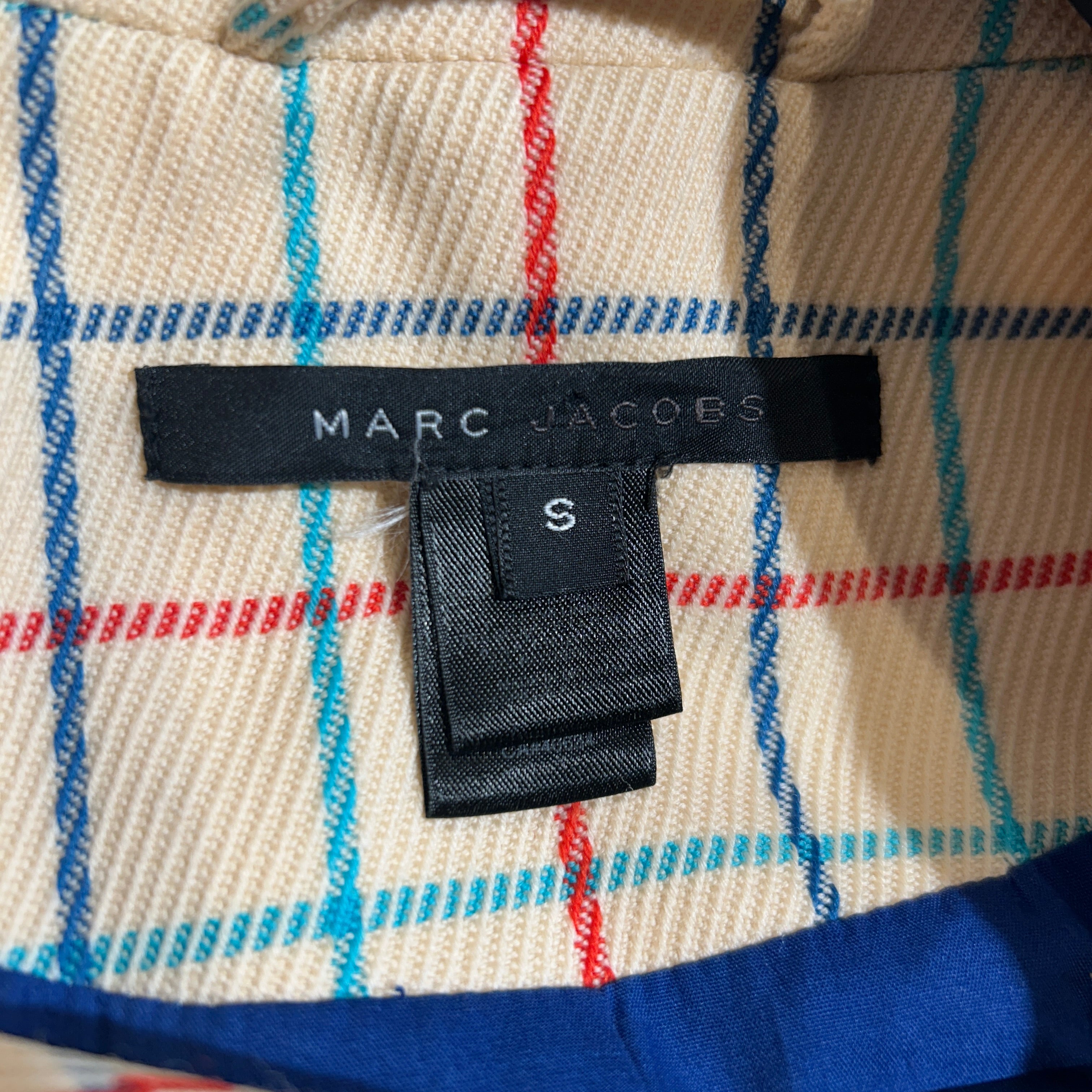 MARC JACOBS/Coat/S/Wool/BEG/Plaid/BLUE/RED/TURQUOISE STRIPE view 3
