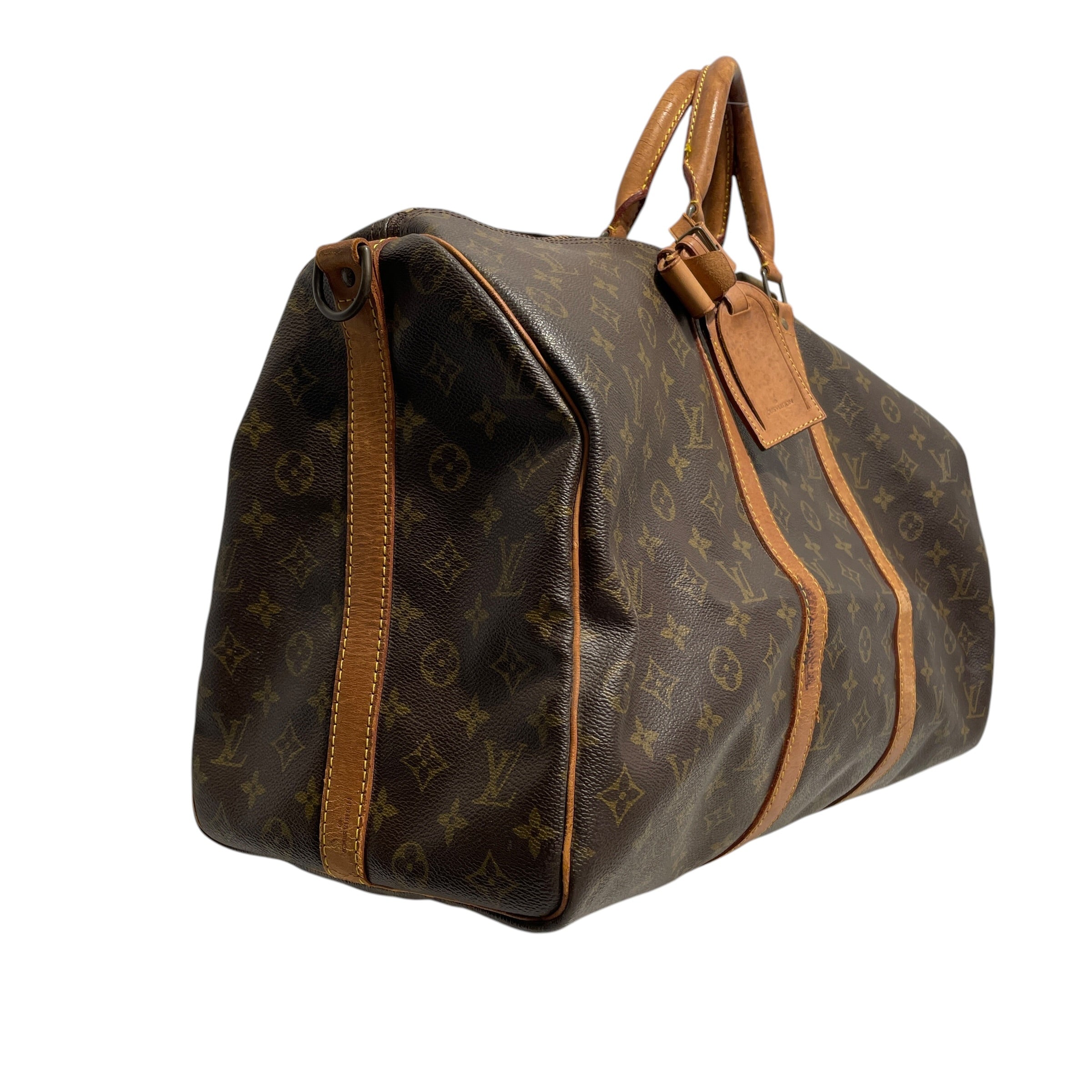 LOUIS VUITTON/Bag/Monogram/Leather/BRW/Keepall view 6