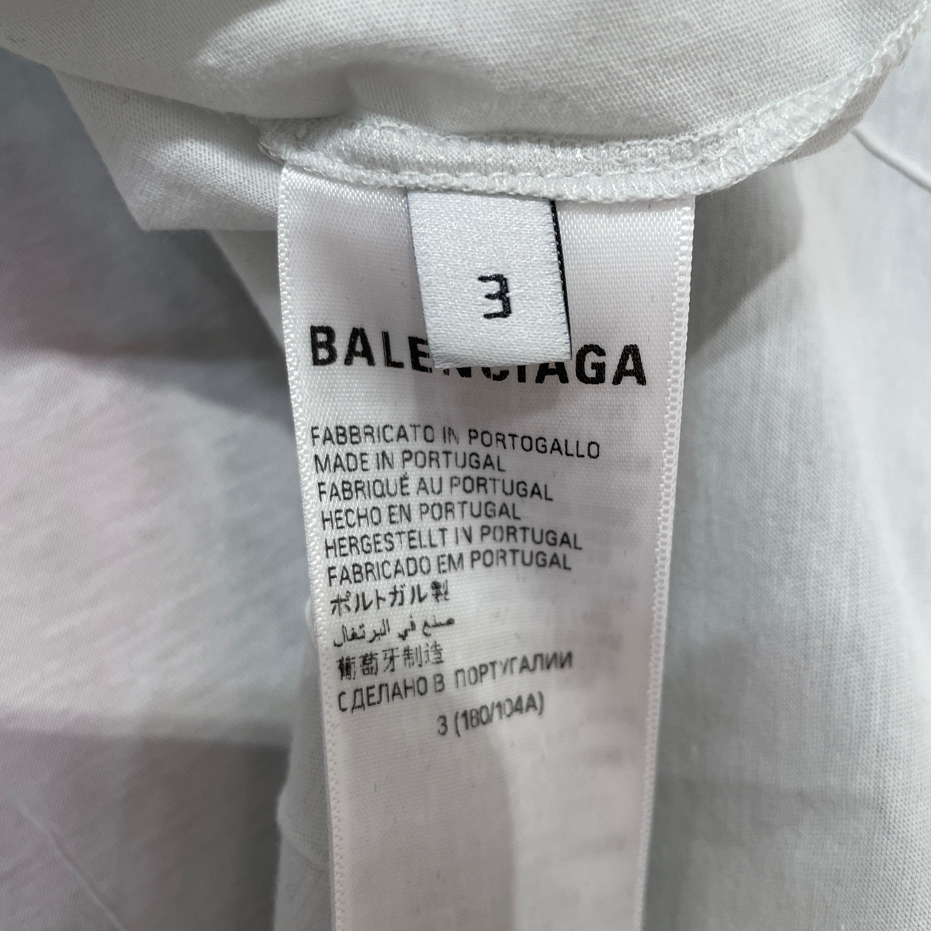 BALENCIAGA/Sweatshirt/3/WHT/ERROR 404 PLASTIC SWEATSHIRT view 3