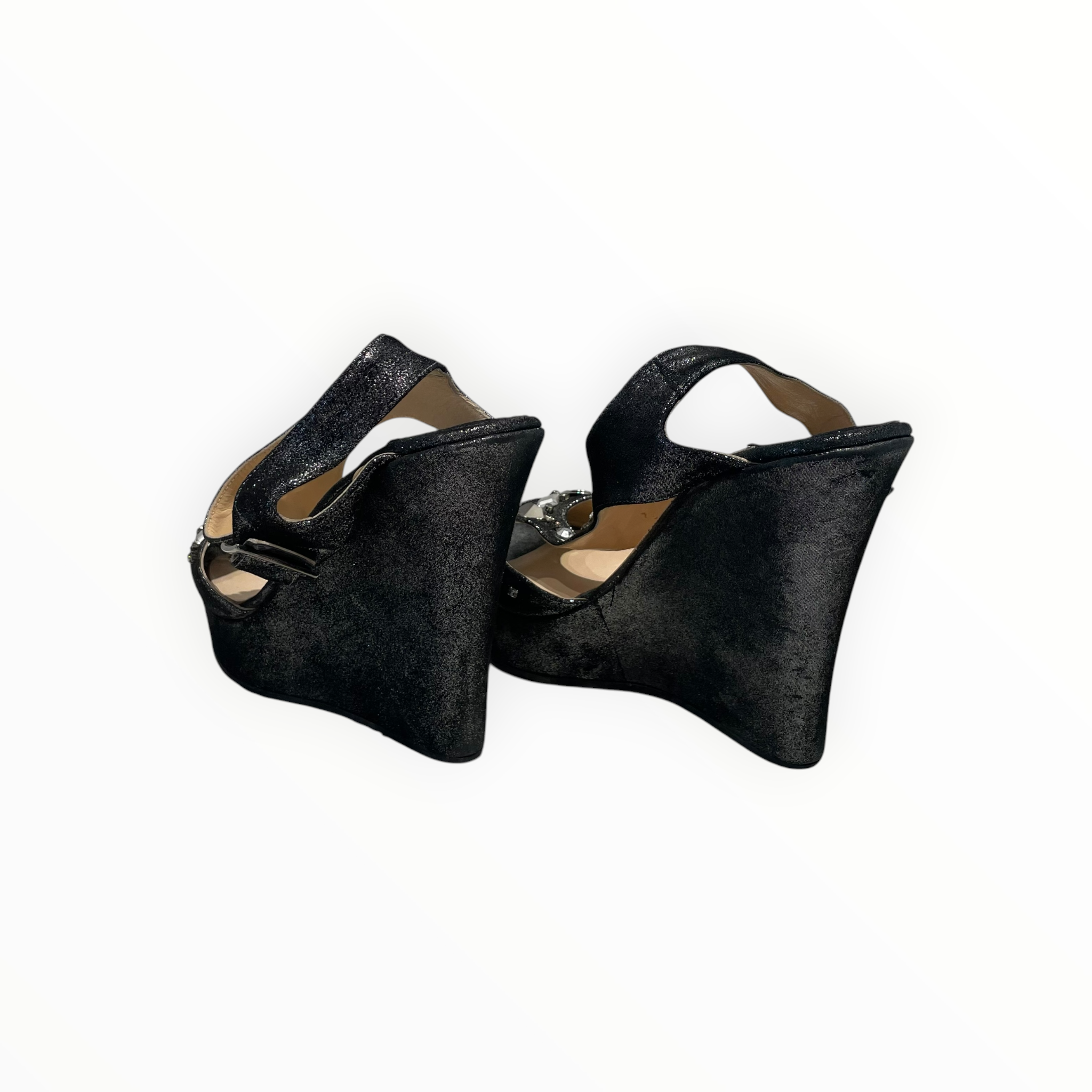 JIMMY CHOO/Heels/US 7/Leather/SLV/Jeweled Wedge heels view 2