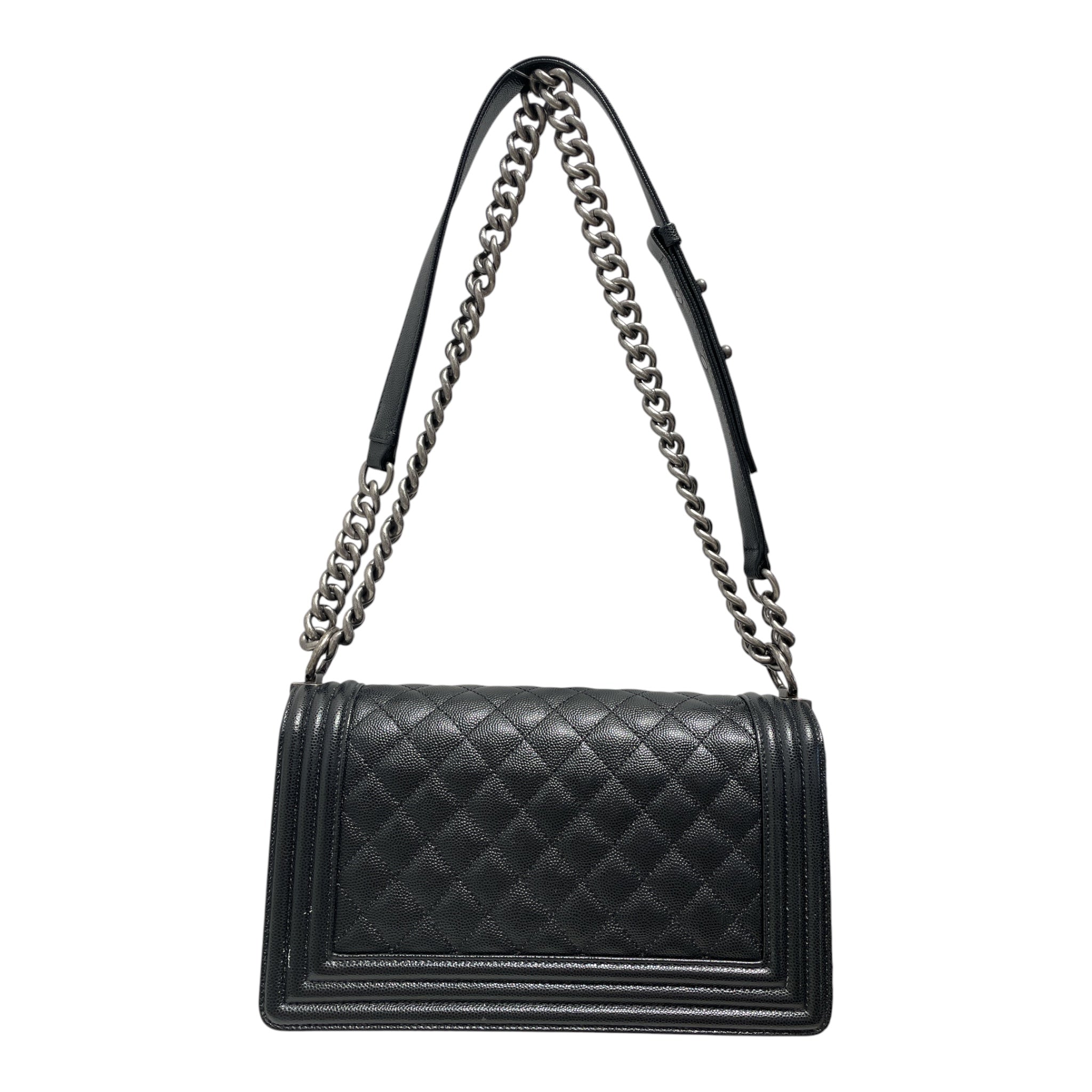 CHANEL/Cross Body Bag/BLK/CAVIAR CHANEL BOY BAG view 2
