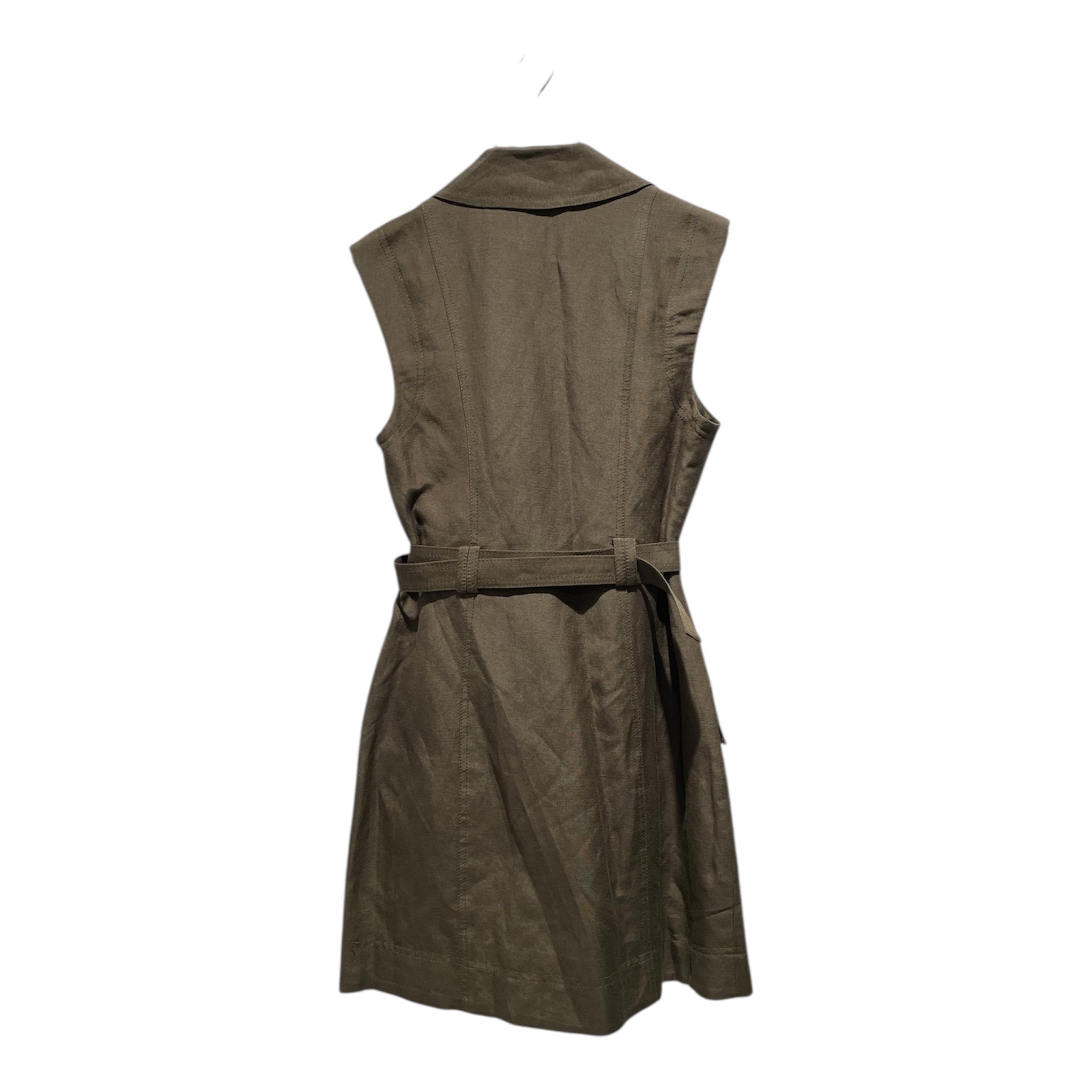 AJE/SL Dress/8/Linen/GRN/Midi Length/GOLD BUTTON/BELT TAILORED view 2