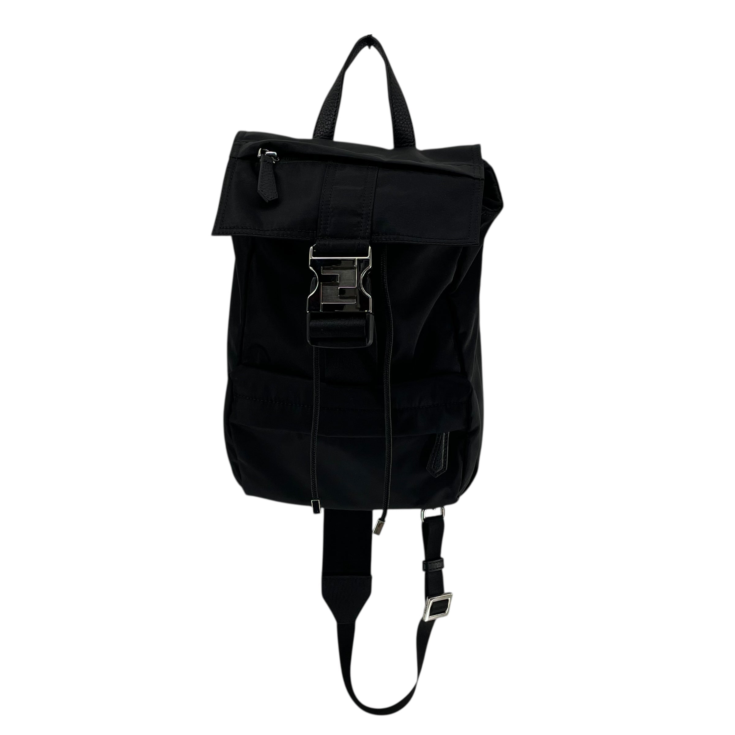 FENDI/Backpack/Nylon/BLK/SLV LOGO CLIP view 1