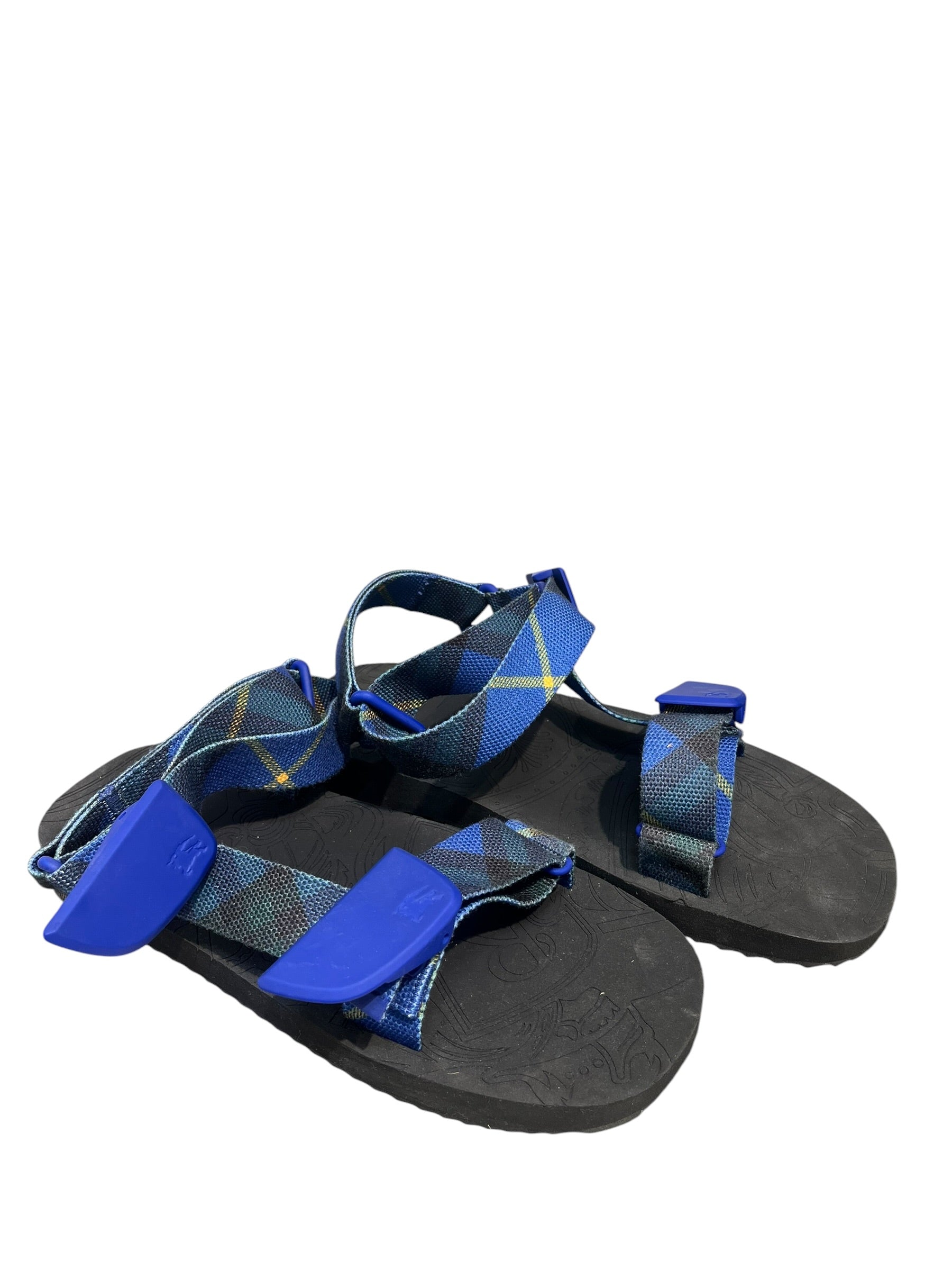 BURBERRY/Sandals/EU 45/Plaid/Cotton/BLU/ankle strap sandals view 3