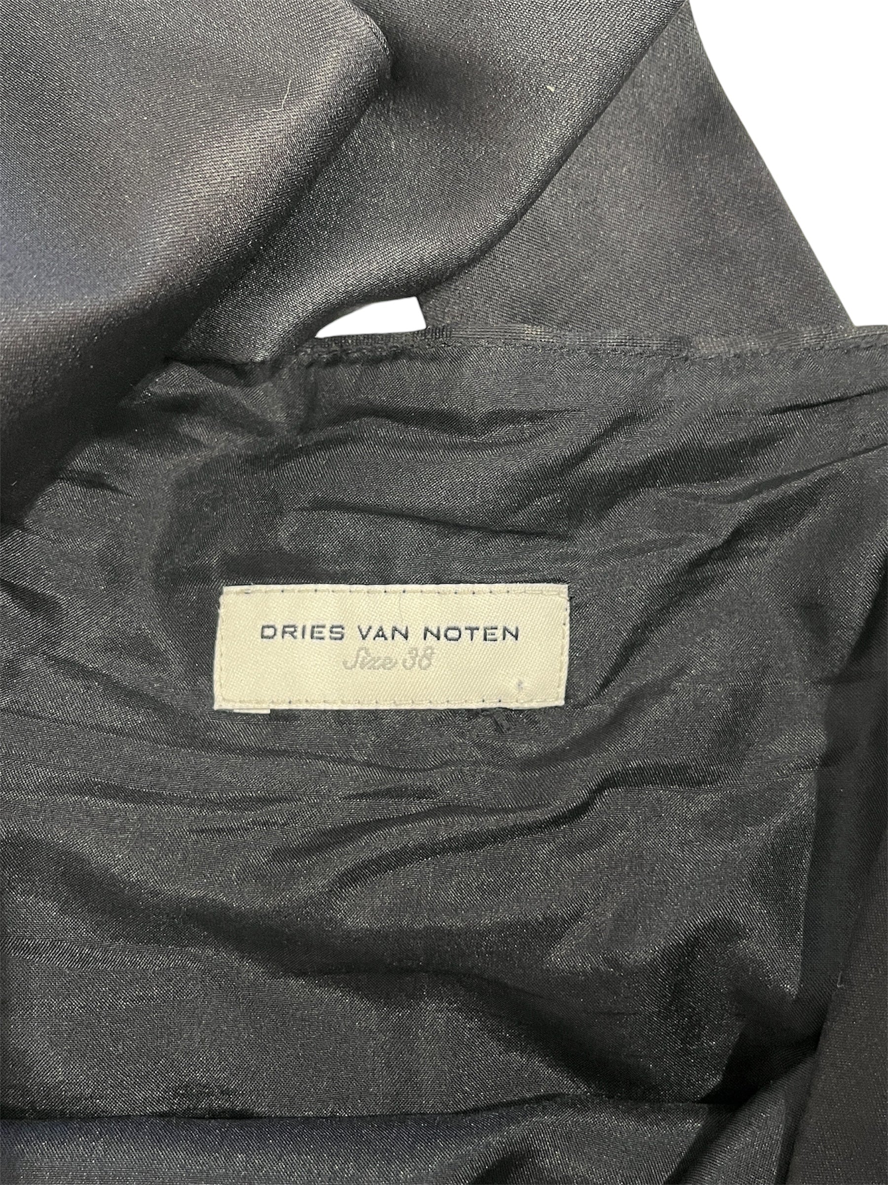 DRIES VAN NOTEN/Blouse/38/Polyester/BLK/Tie Back view 3
