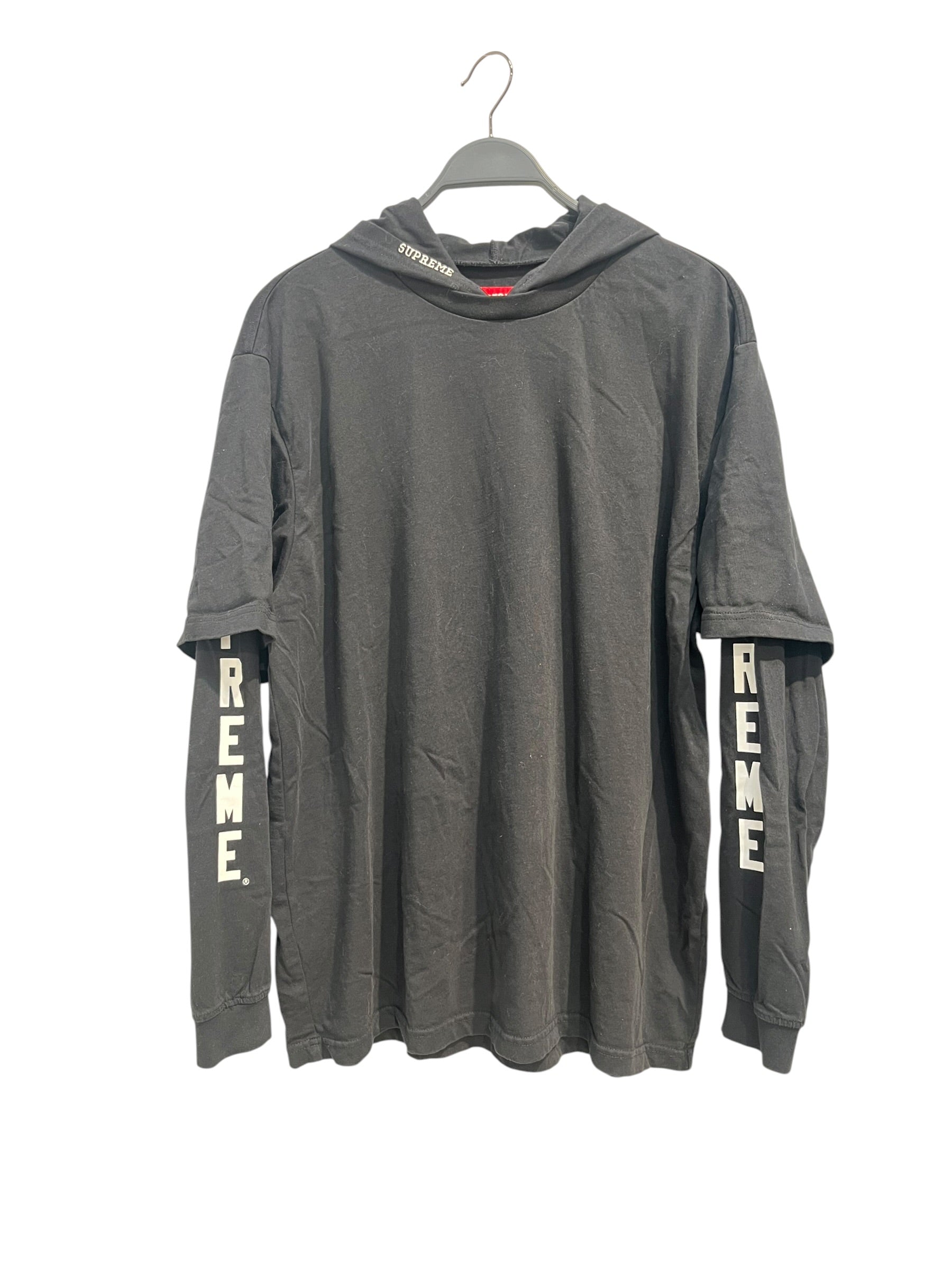 Supreme/Sweater/L/Cotton/BLK/LAYER HOODIE view 1