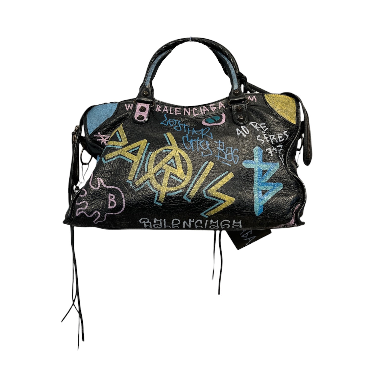 BALENCIAGA/Hand Bag/Graphic/BLK/GRAFFITI CITY BAG view 2