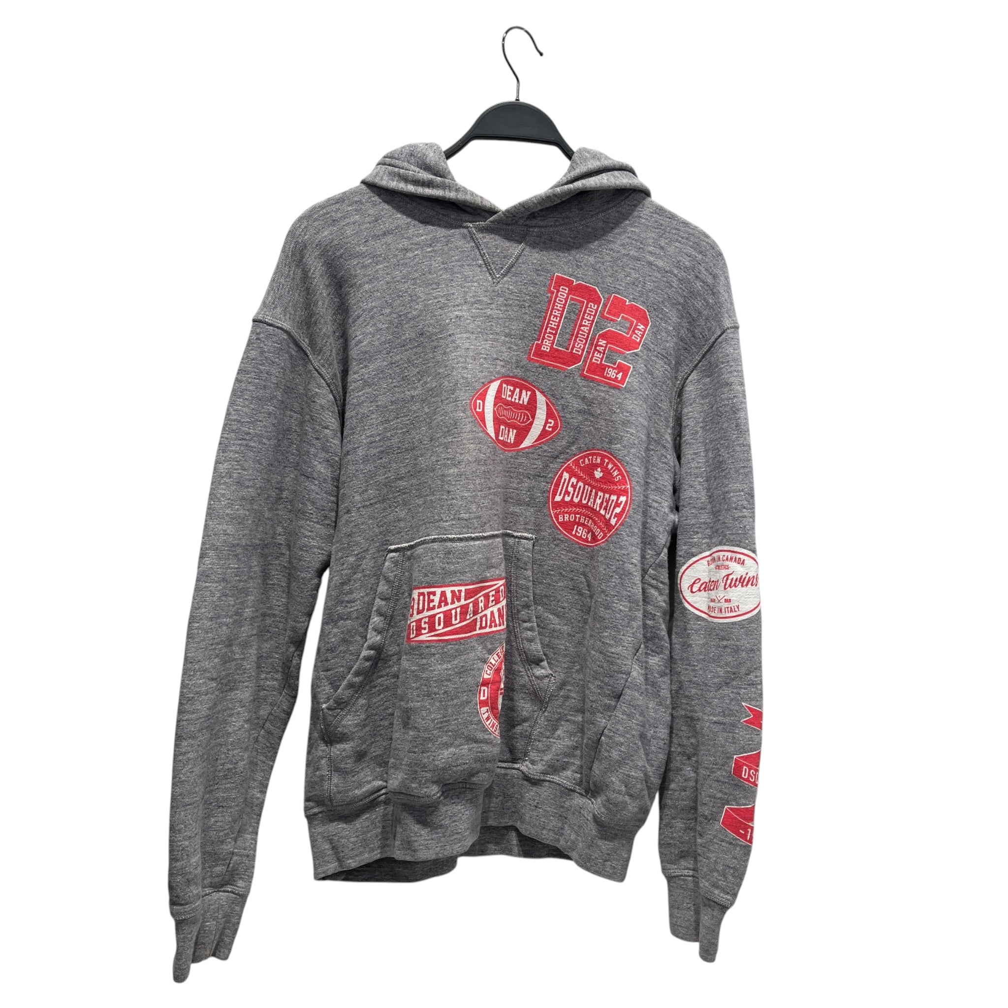 DSQUARED2/Hoodie/L/Graphic/Cotton/GRY/Pullover/Caten Twins All Over Hoodie view 1