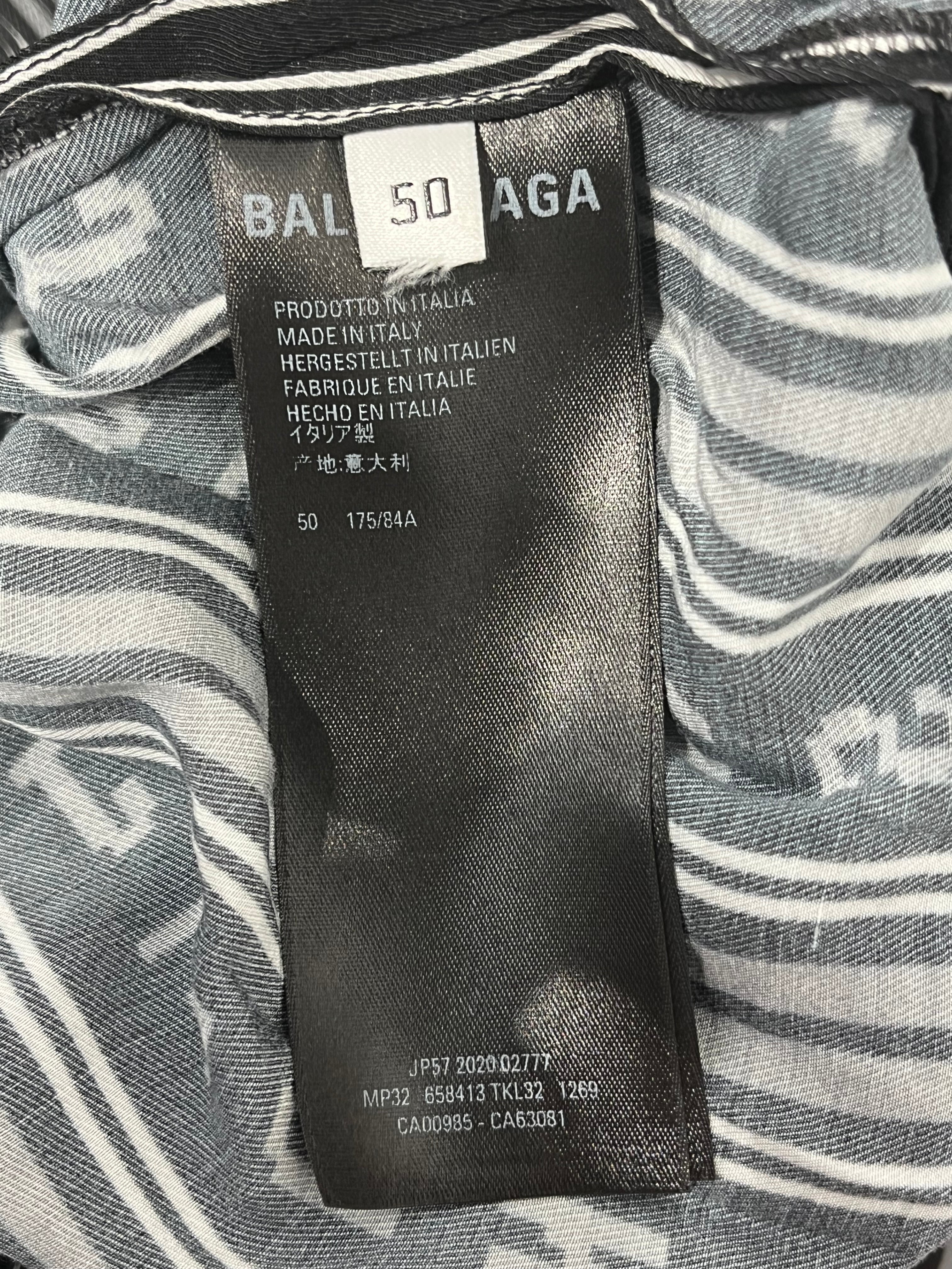 BALENCIAGA/Shorts/50/Polyester/BLK/All Over Print/HOMEWEAR JEANS LOGO view 4