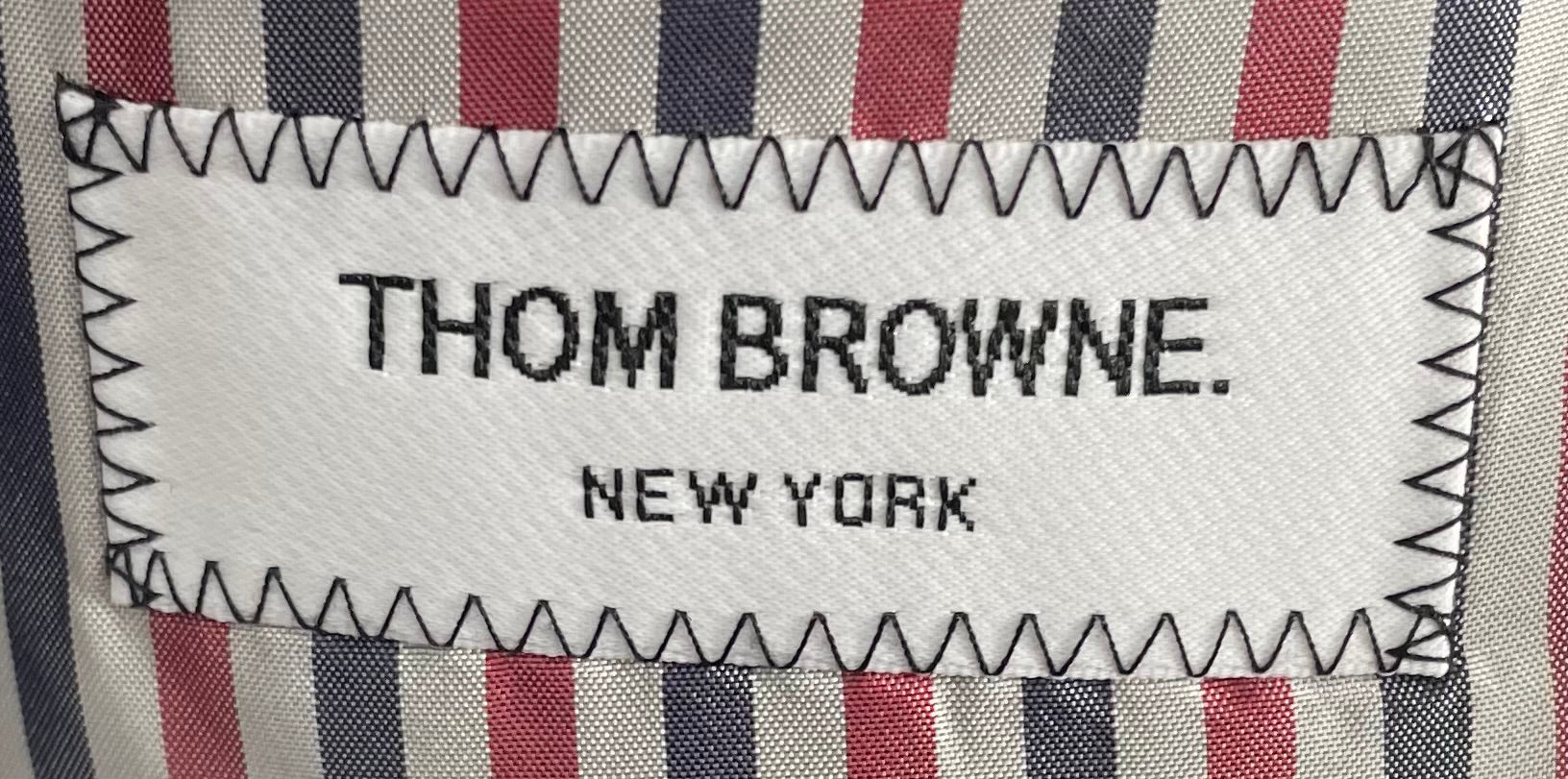 THOM BROWNE. NEW YORK/Coat/0/Cashmere/BLK/Single Breasted/Houndstooth Check/STRIPED LINING view 3