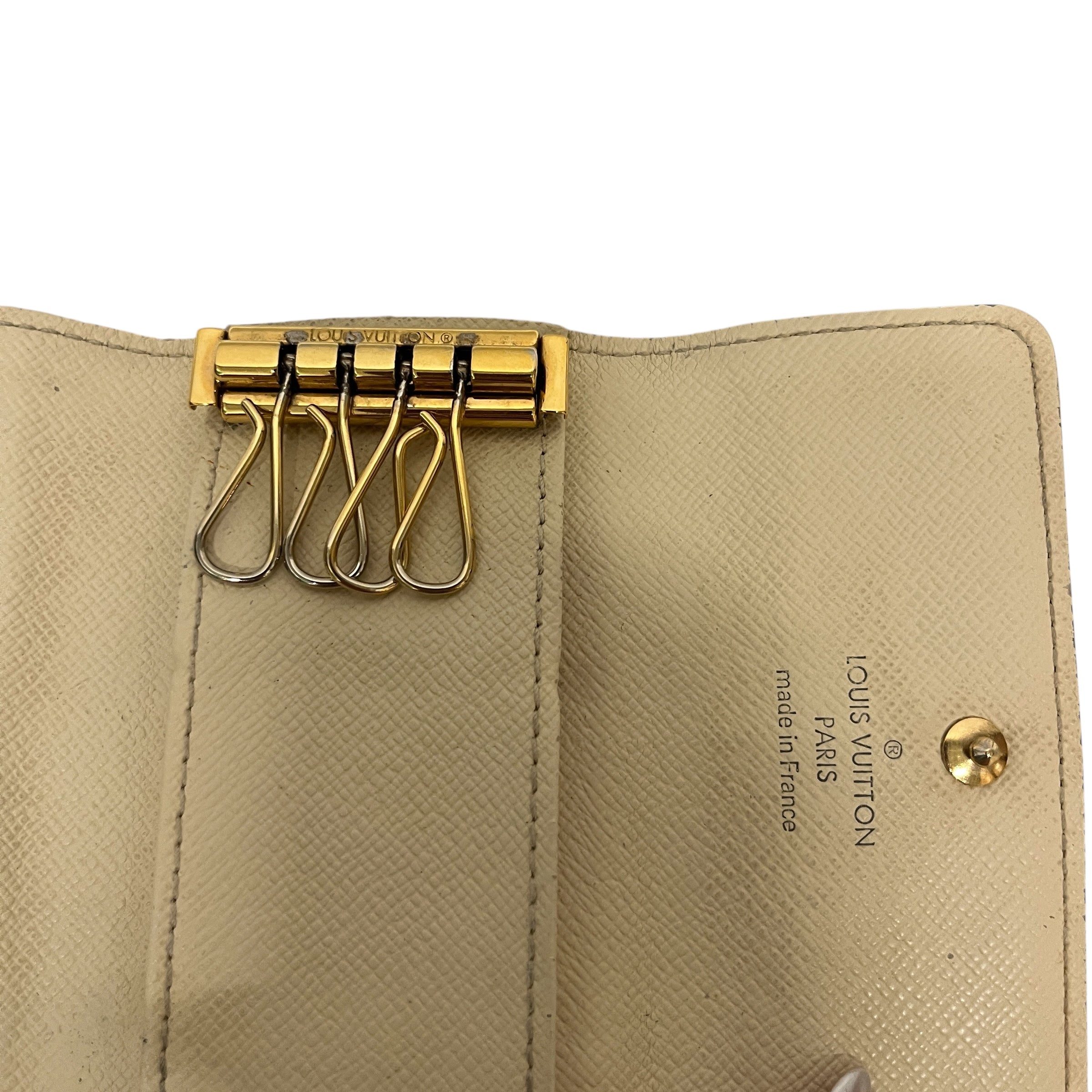 LOUIS VUITTON/Key Case/Monogram/Leather/WHT/DAMIER KEYRING WALLET view 3