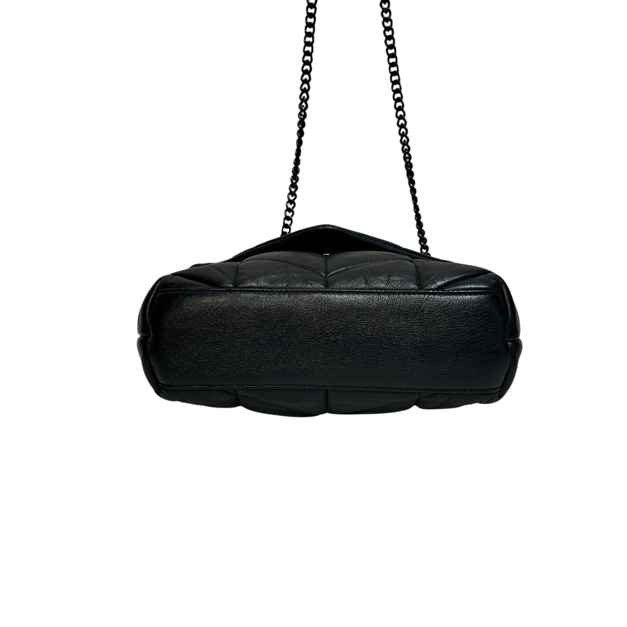 YVES SAINT LAURENT/Cross Body Bag/Leather/BLK/Toy Loulou Puffer Shoulder Bag view 3