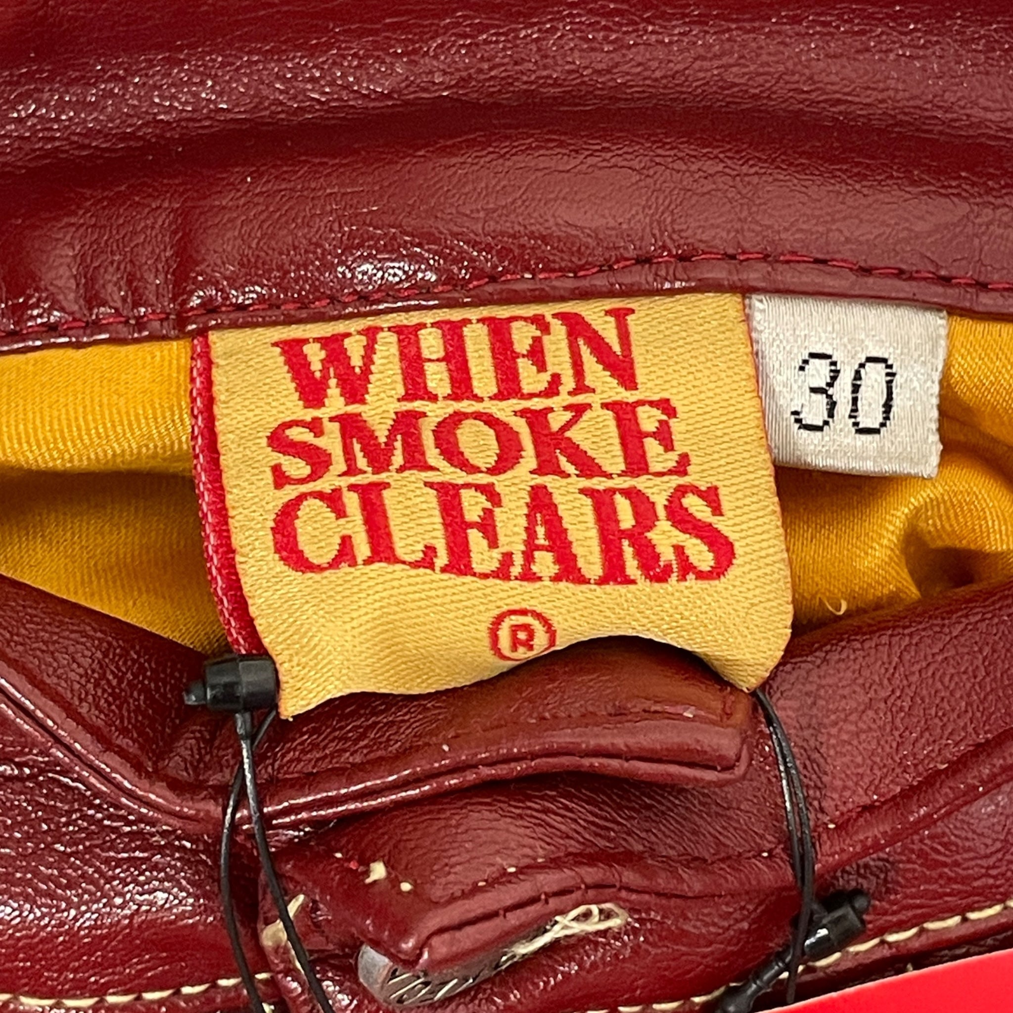 WHEN SMOKE CLEARS/Skinny Pants/30/RED/pleather, heart on thighs view 3