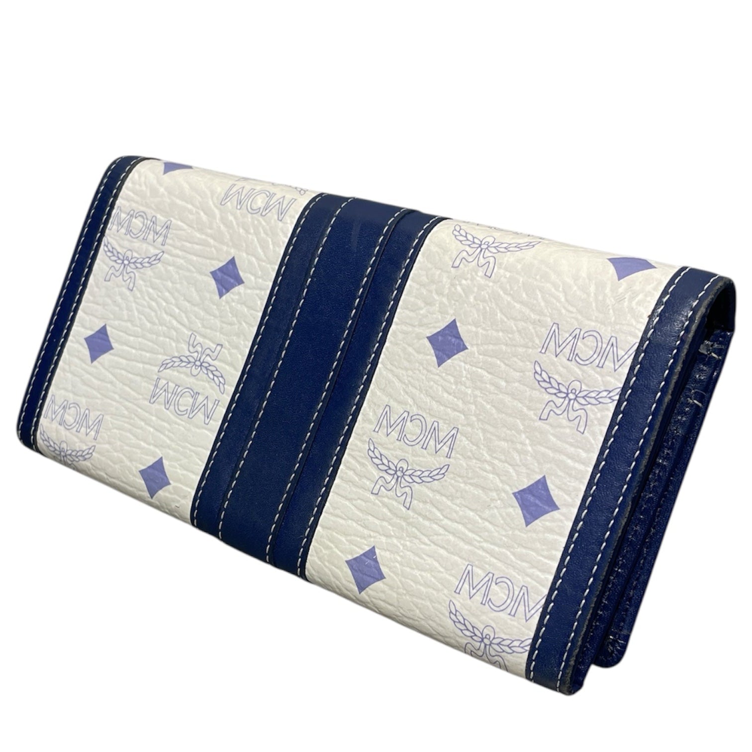 MCM/Long Wallet/Leather/WHT/White Navy Visetos Long Wallet view 2