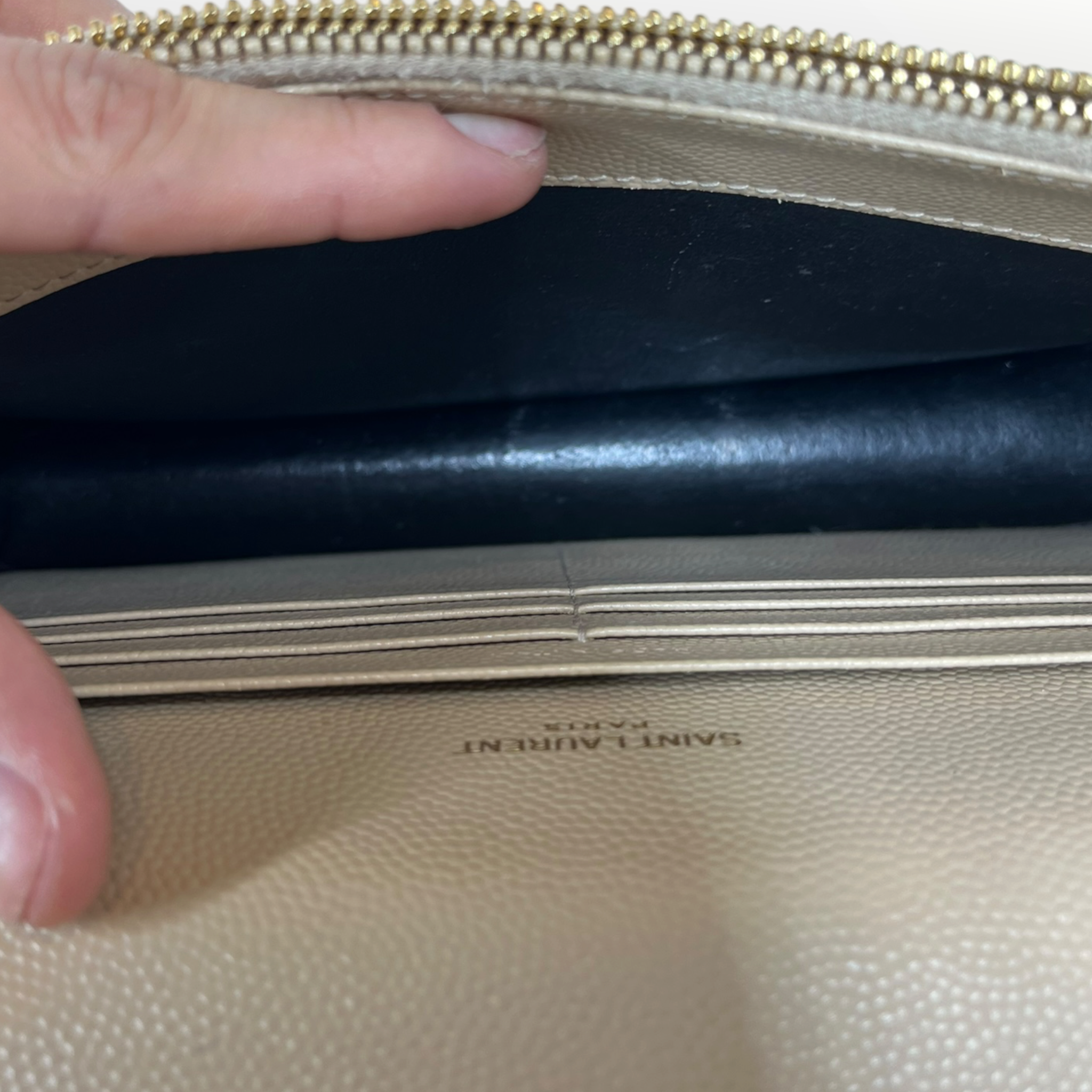 YVES SAINT LAURENT/Cross Body Bag/Leather/CRM/ENVELOPE BAG W/GOLD CHAIN view 3