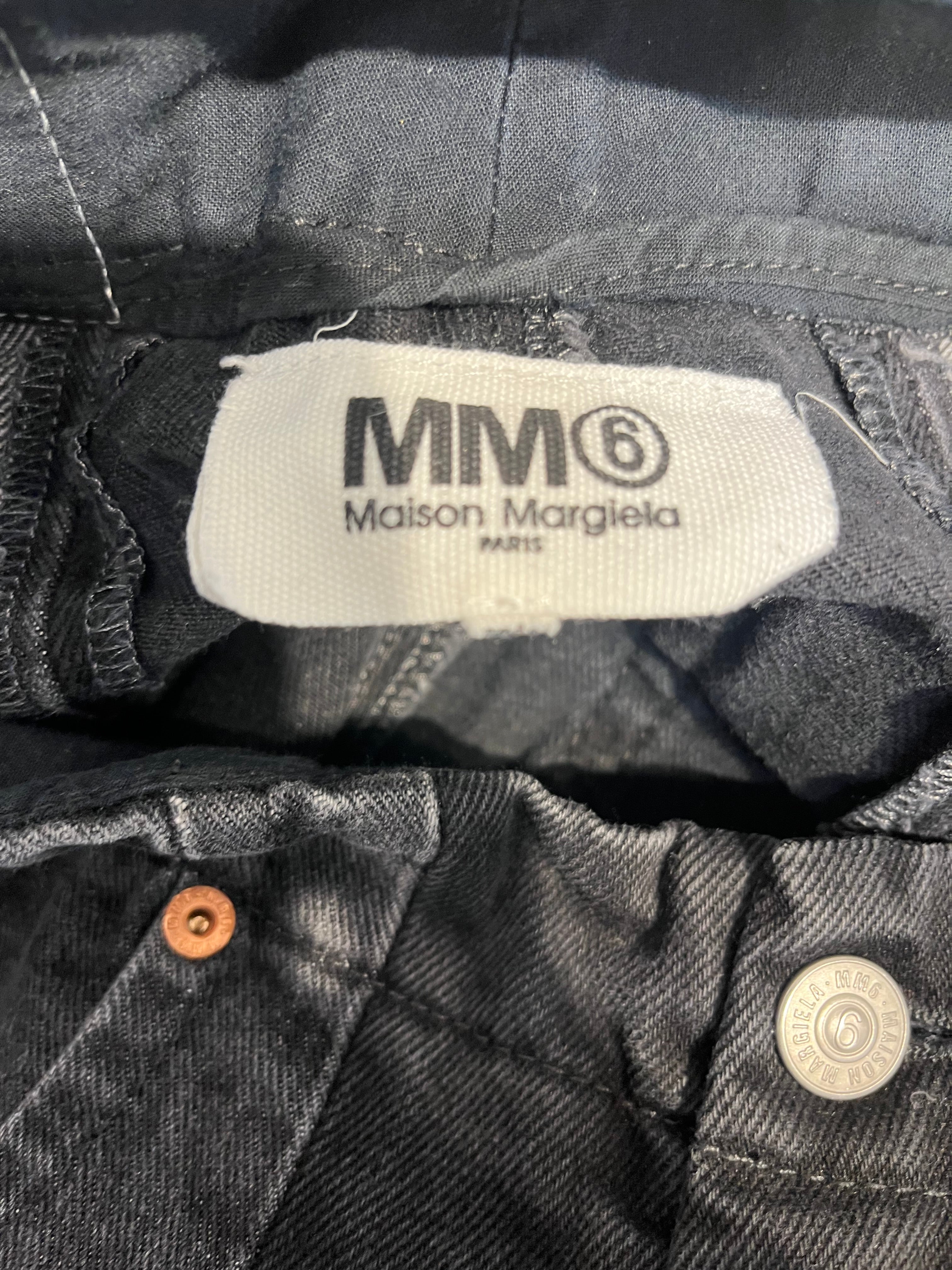 MM6/Bottoms/26/Cotton/BLK/BLACK AND GRAY PANEL PANTS view 3