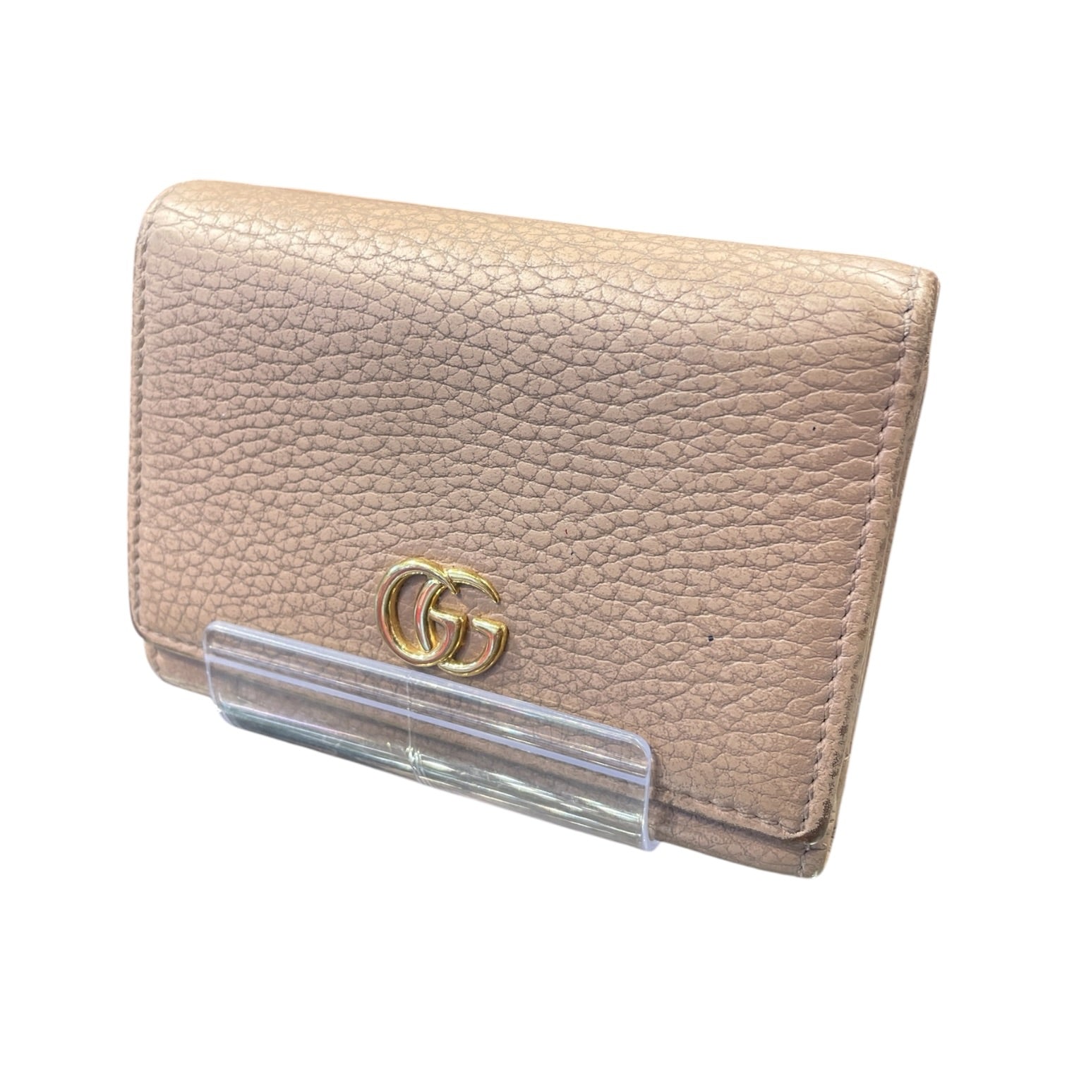 GUCCI/Trifold Wallet/Leather/PNK/Marmont Double G view 1