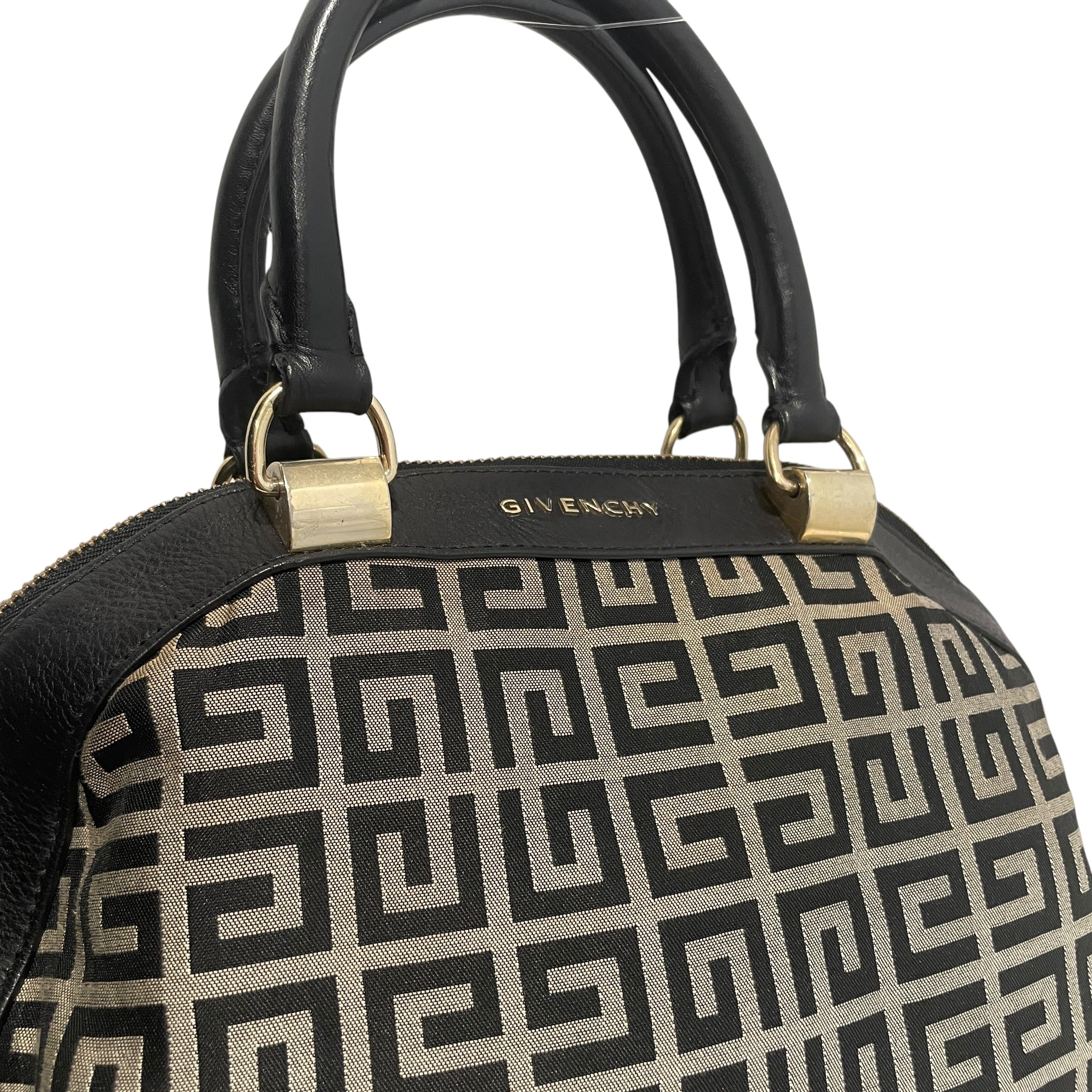 GIVENCHY/Bag/Monogram/Cotton/BLK/Mono Canvas & Leather Satchel view 3