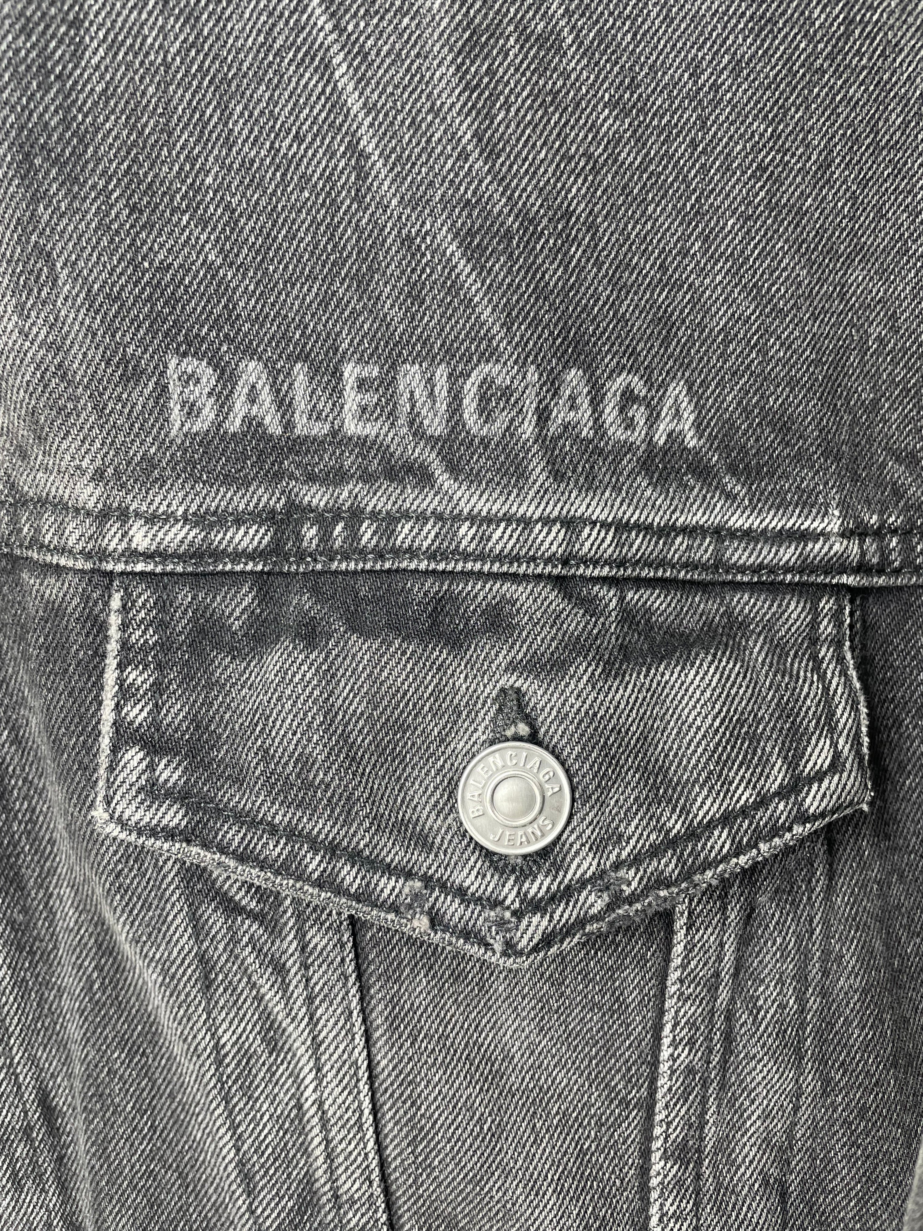 BALENCIAGA/Denim Jkt/S/Denim/GRY/Graphic/MELTING SMILEY FACE SS21 view 5