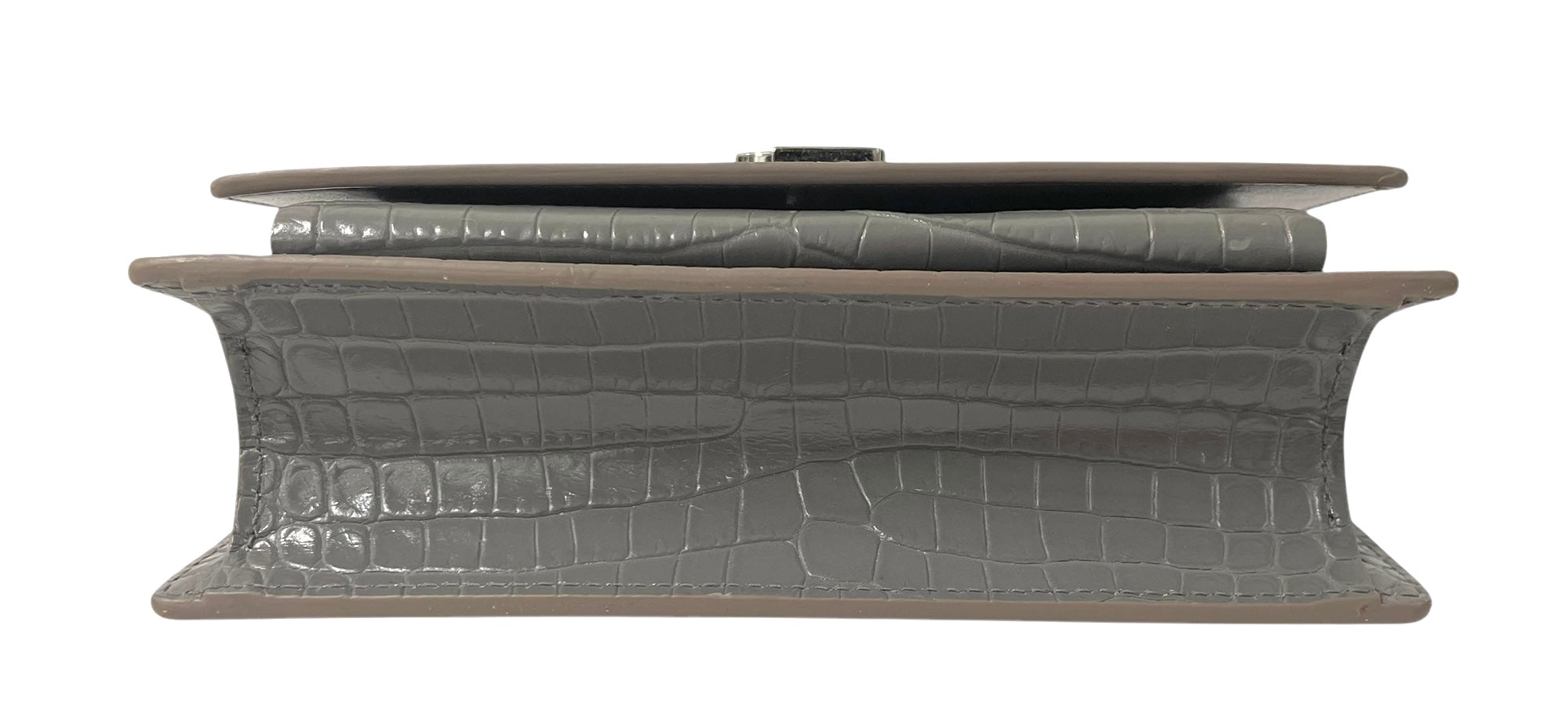 YVES SAINT LAURENT/Bag/Cotton/GRY/crocadile , silver chain view 4