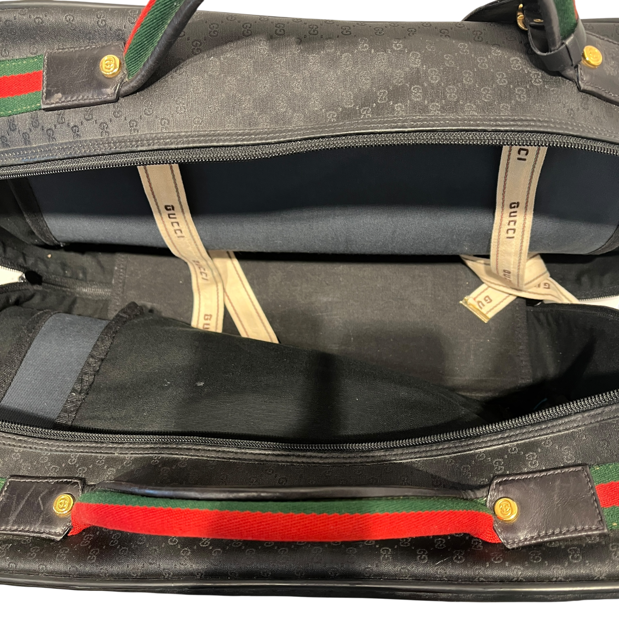 GUCCI/Briefcase/Monogram/Leather/BLK/Supreme Monogram Travel Bag view 4