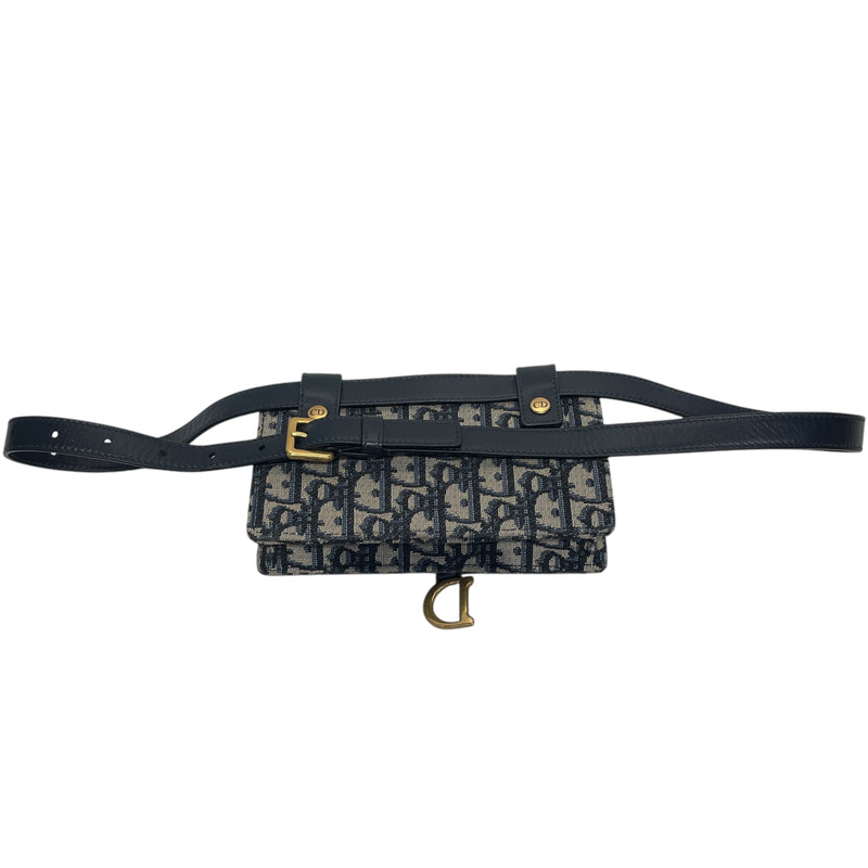 Christian Dior/Fanny Pack/Monogram/NVY/Saddle Belt Bag