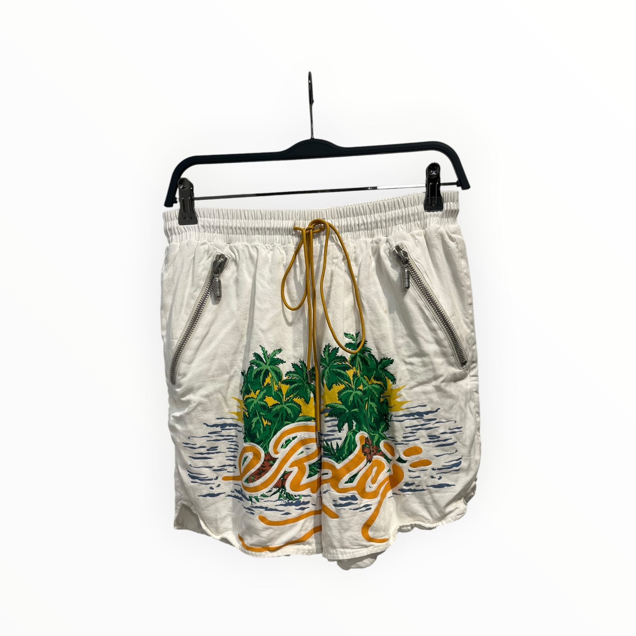 RHUDE/Shorts/M/Cotton/WHT/BEACH SCENE LEGS view 1