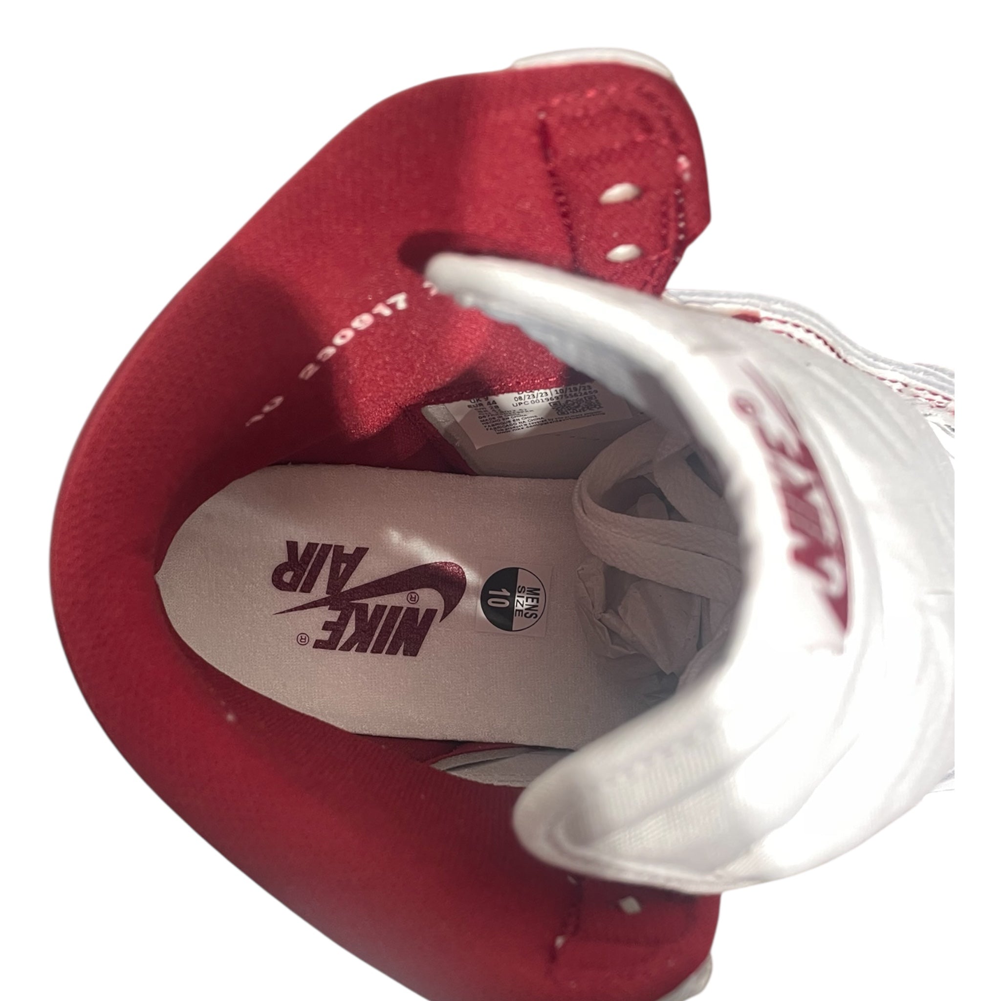 NIKE/Hi-Sneakers/US 10/WHT/jordan 1 metallic burgundy view 3