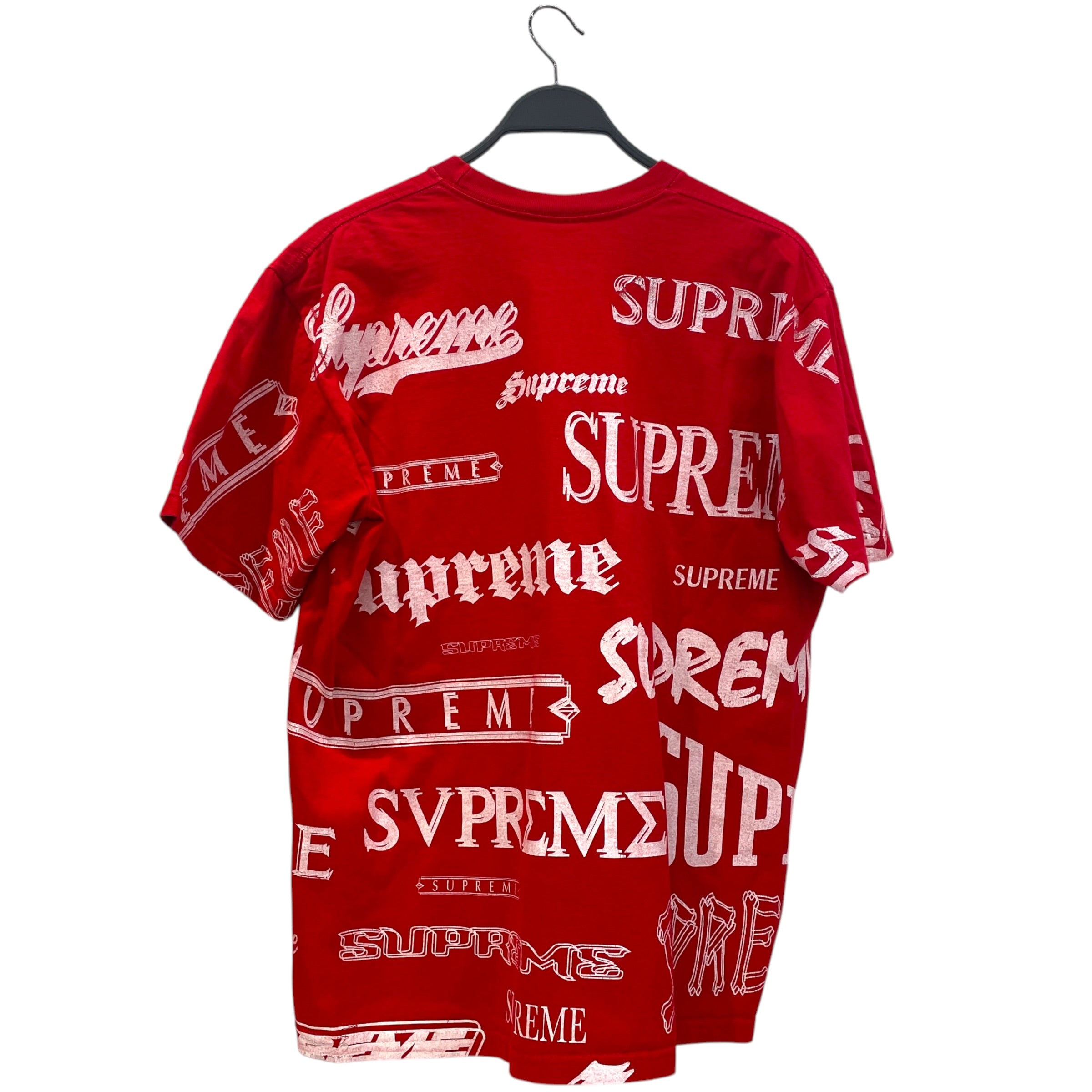 Supreme/T-Shirt/L/Cotton/RED/All Over Print/MULTI LOGO PRINT view 2