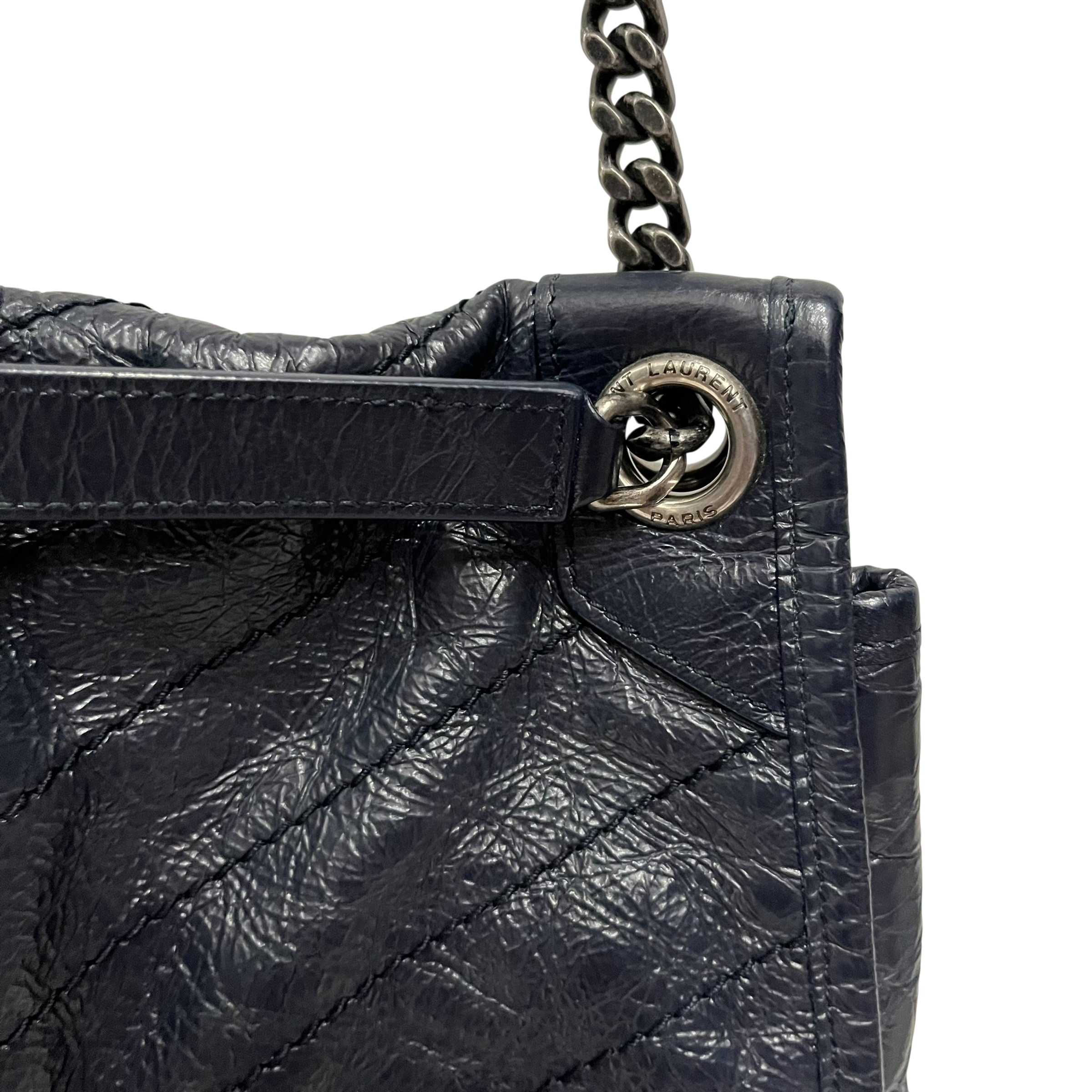 YVES SAINT LAURENT/Cross Body Bag/Leather/NVY/MATELASSE NIKI CHAIN BAG view 5