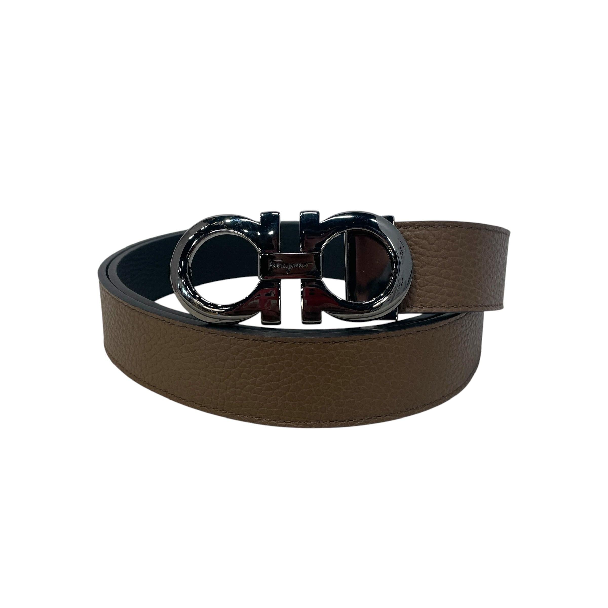 Salvatore Ferragamo/Belt/Leather/CML/double omega buckle view 1