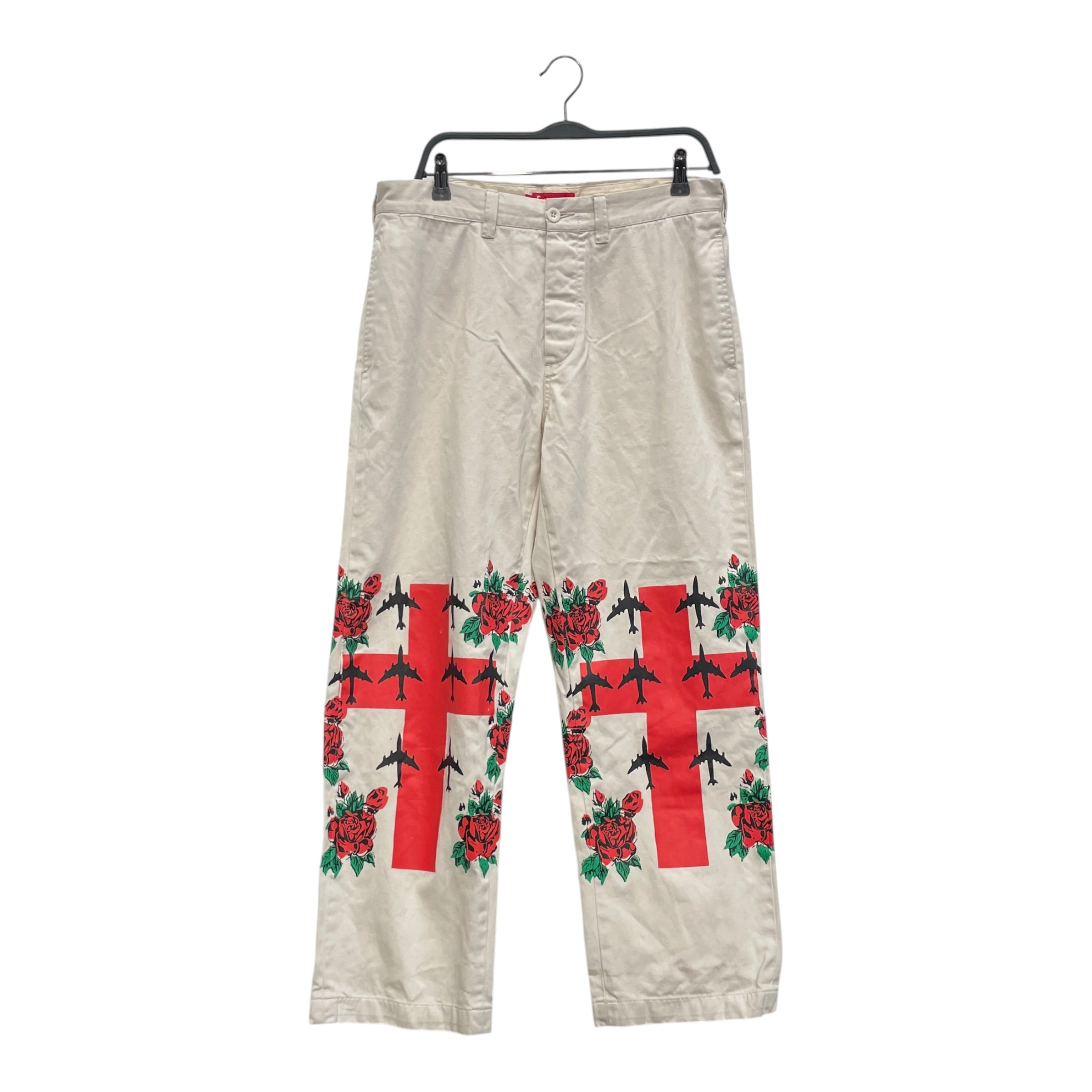 Supreme/Straight Pants/32/Cotton/WHT/AIR PLAIN ROSE view 1