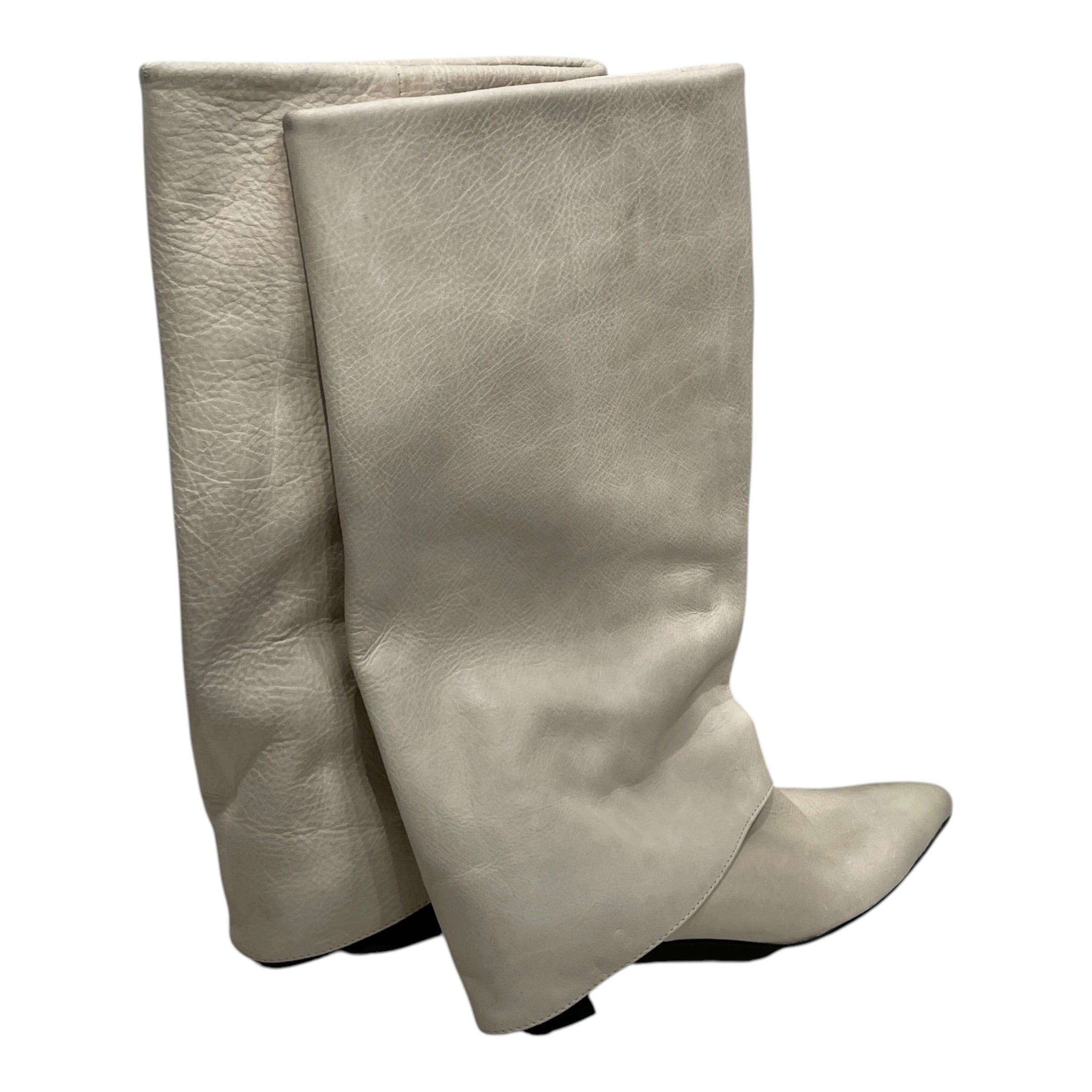 PALOMA WOOL/Long Boots/EU 36/Leather/CRM/LAYERED/SLOUCH/KITTEN HEEL view 2