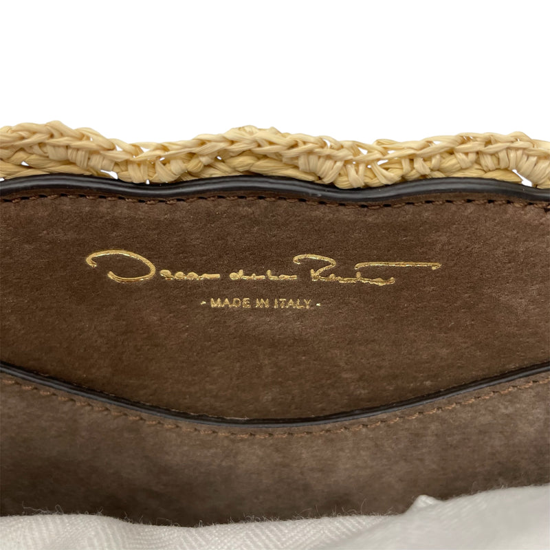 Oscar de laRenta/Cross Body Bag/WHT/RAFFIA NAPPA