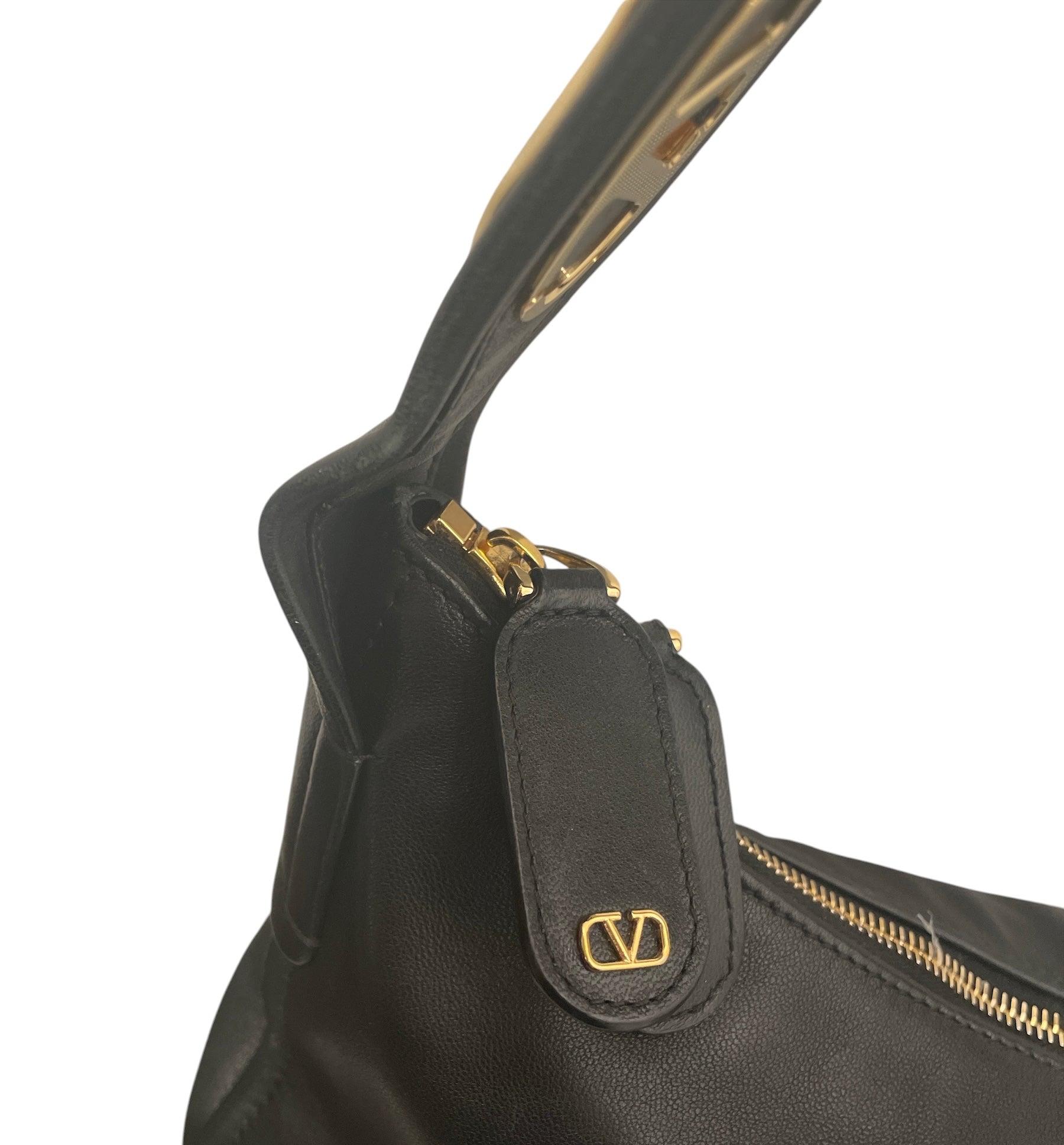 VALENTINO GARAVANI/Hand Bag/Leather/BLK/STUD SIGN HOBO BAG view 3