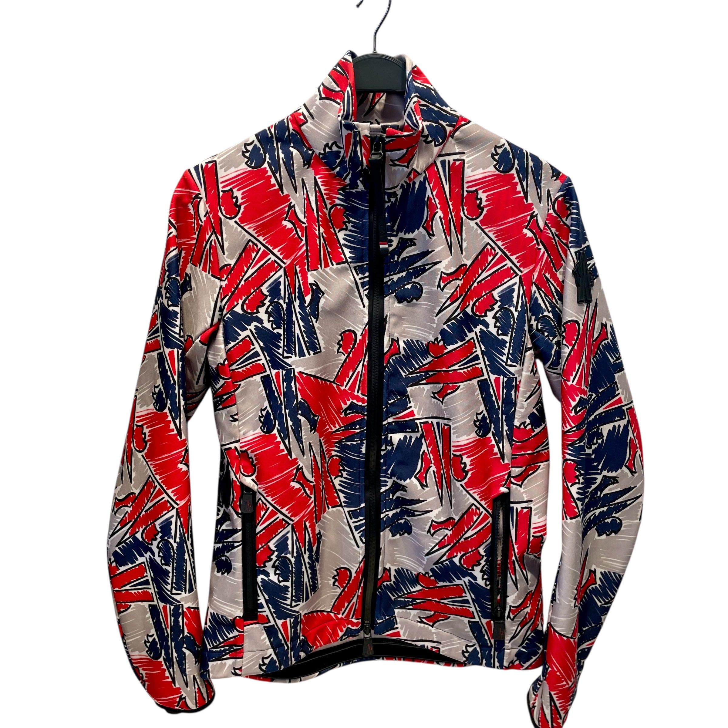 MONCLER GRENOBLE/Jacket/3/All Over Print/Nylon/GRY/RED + BLU LOGOS view 1