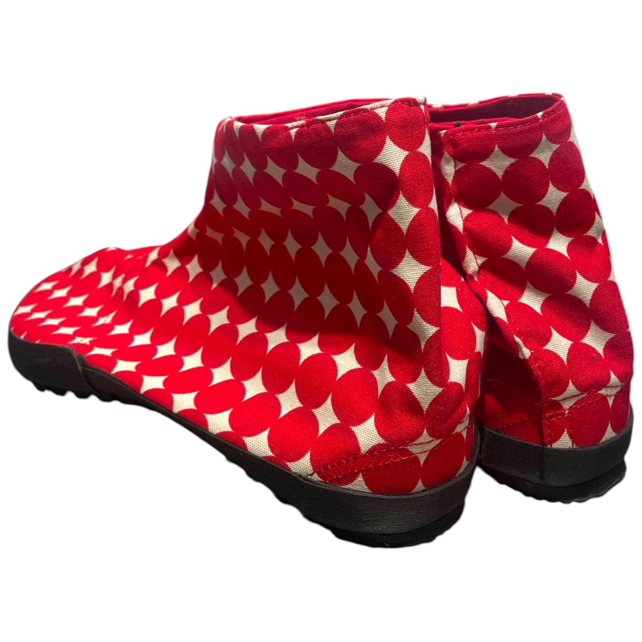 tabi shoes/Hi-Sneakers/US 9.5/Polka dot/Cotton/RED/crm/ view 2