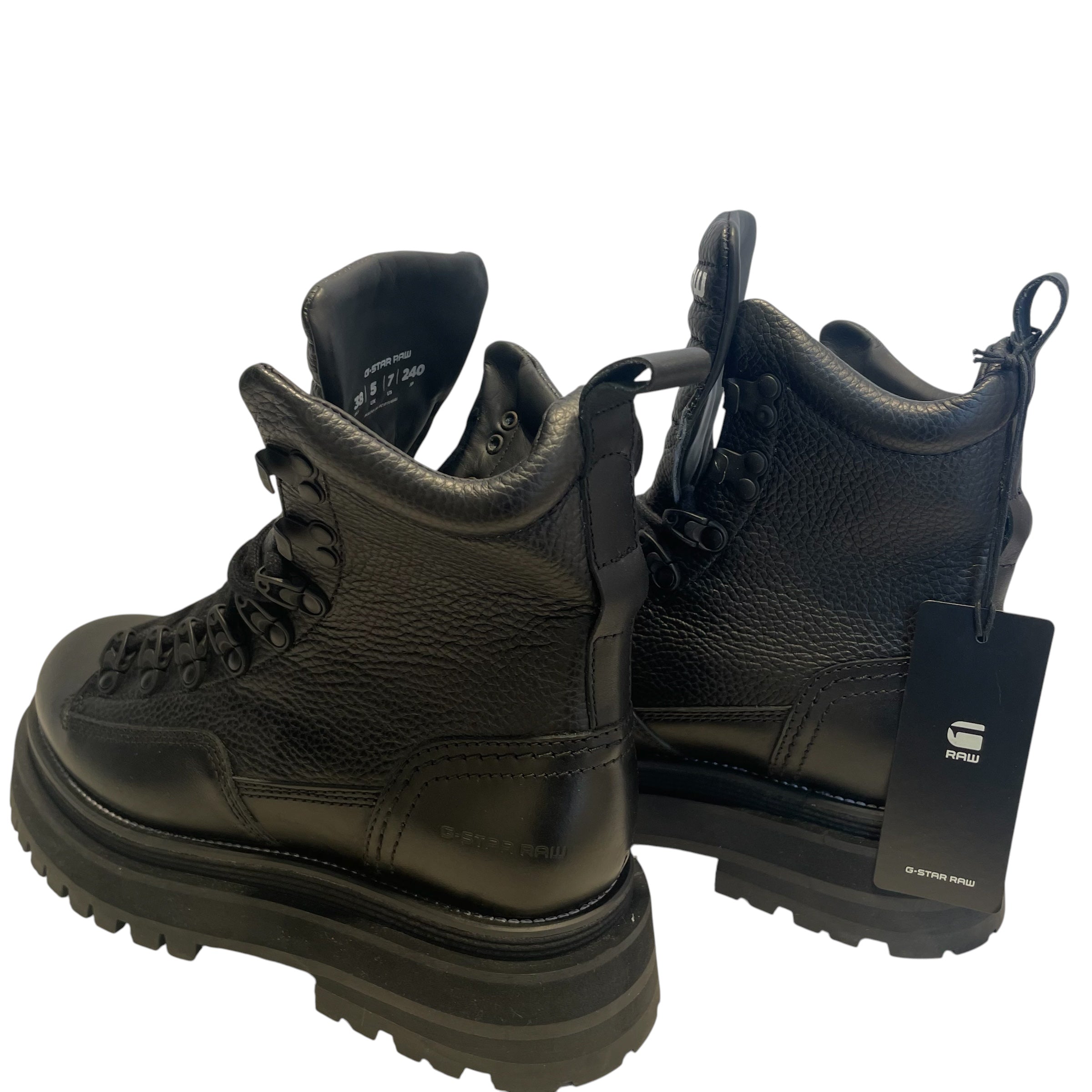 G-STAR RAW/Biker Boots/US 7/Leather/BLK/G-Star on tongu/blk hardware view 2
