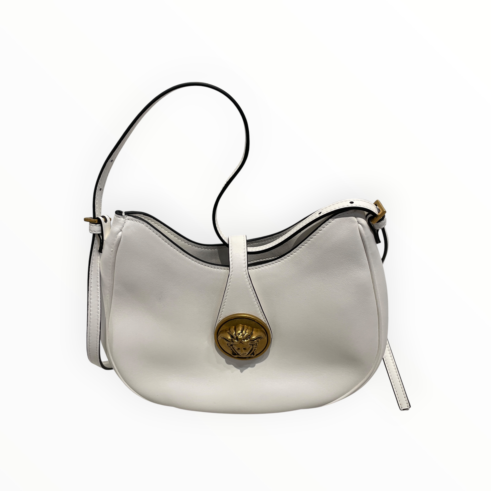 GIANNI VERSACE/Hand Bag/Faux Leather/WHT/EMBLEMME NAPPA BAG view 1