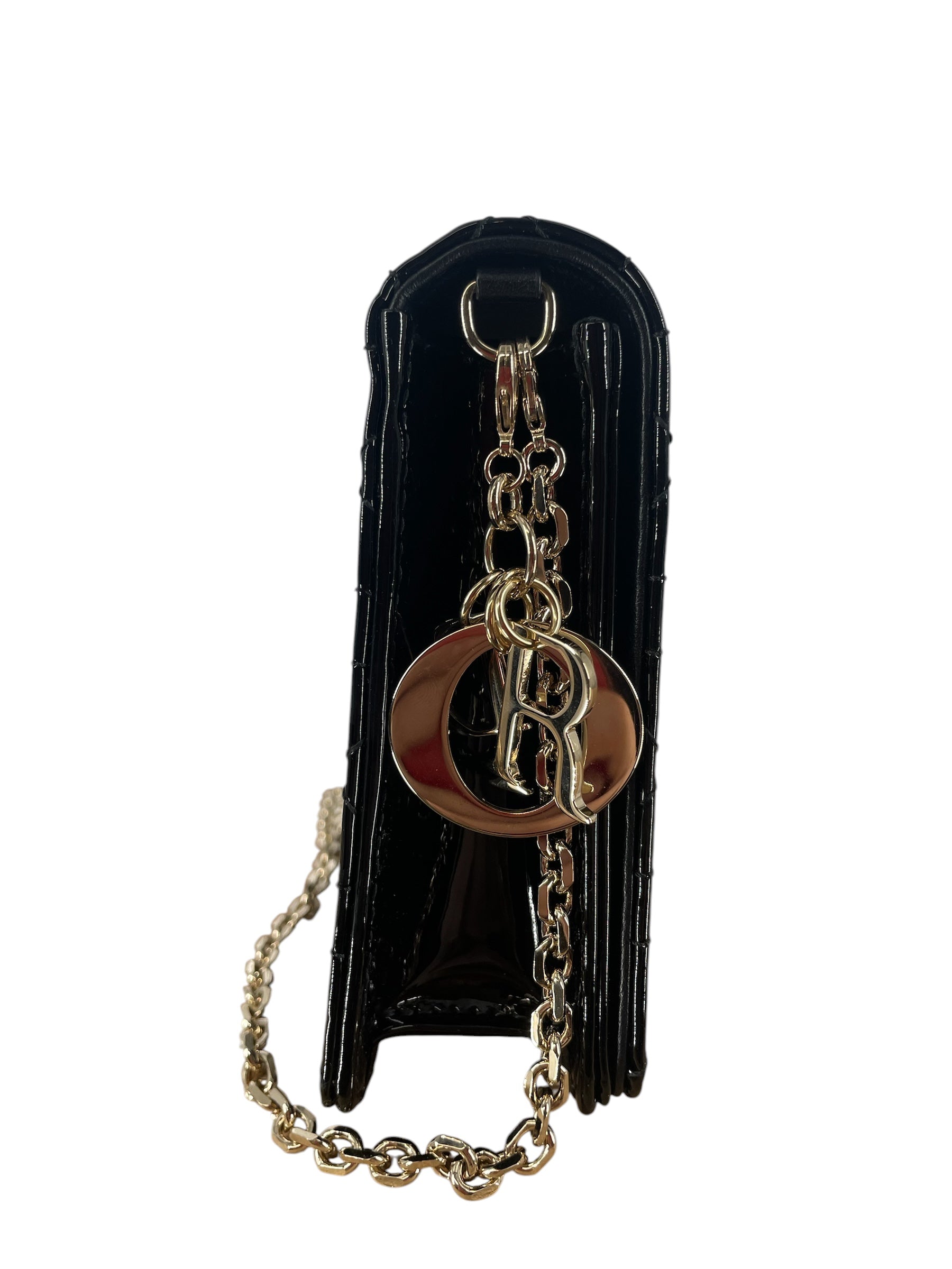 Christian Dior/Cross Body Bag/Leather/BLK/PATENT LEATHER LADY DIOR 48MA0 view 3