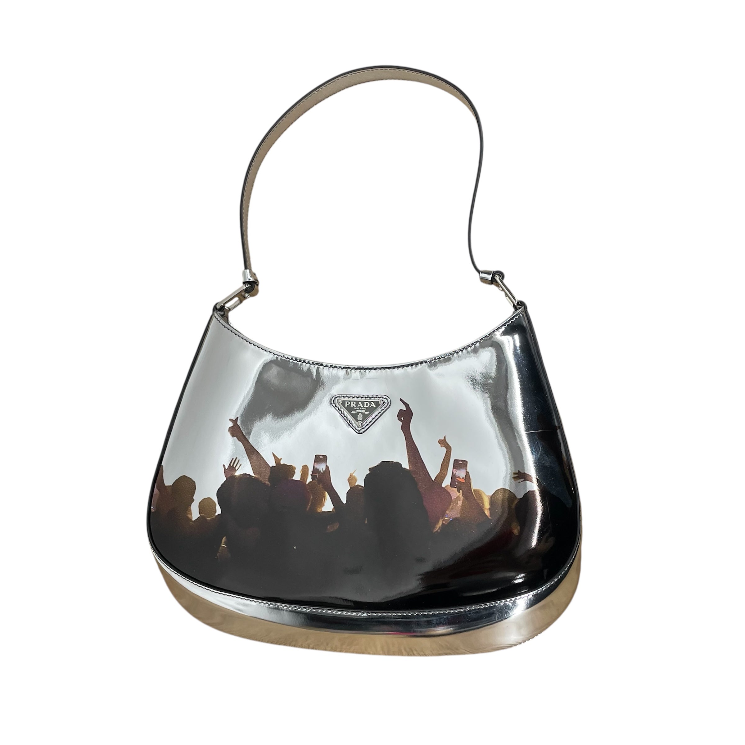 PRADA/Hand Bag/All Over Print/Leather/SLV/CLEO BRUSHED CLUB PRINT view 1
