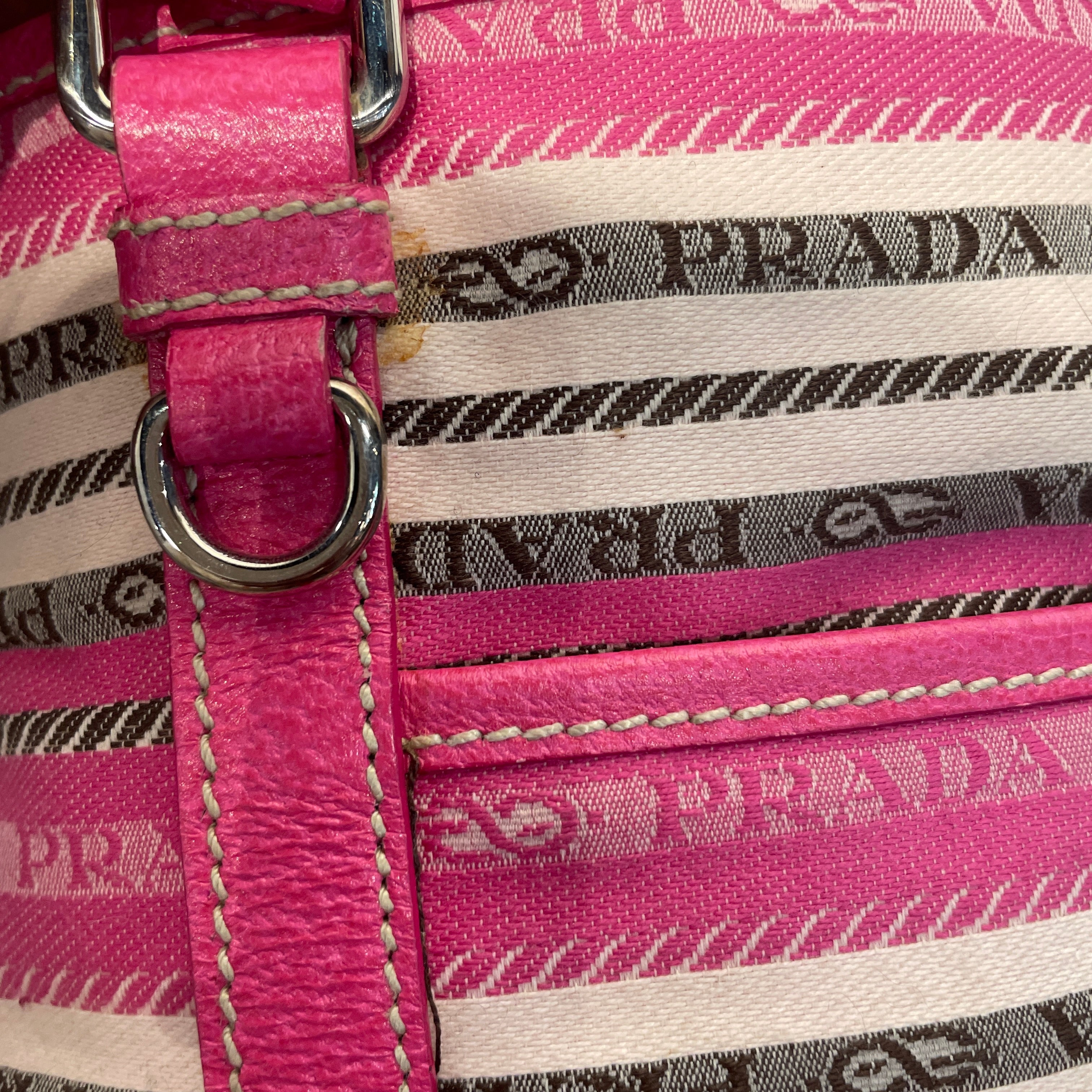 PRADA/Tote Bag/Stripe/PNK/Striped Jacquard Tote view 5