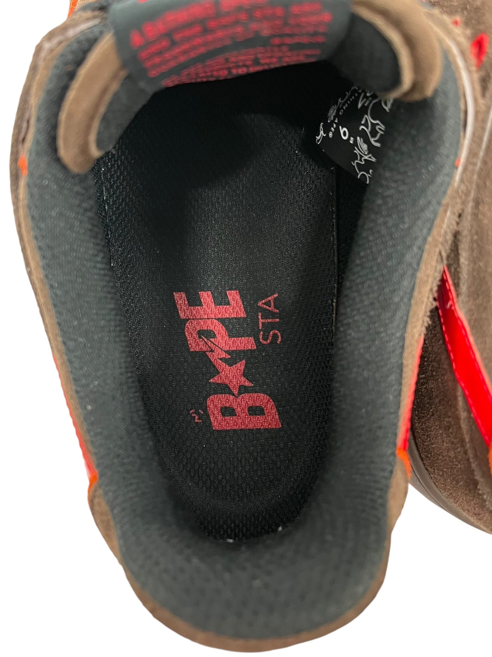 BAPE STA!/Low-Sneakers/US 9/Suede/BRW/brown suede red star "93" view 4