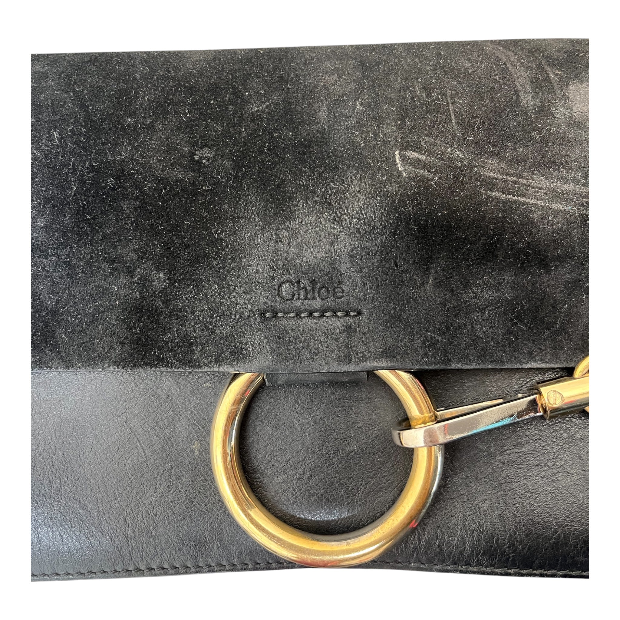 Chloe/Cross Body Bag/Suede/BLK/BLACK SUEDE FAYE BAG view 5
