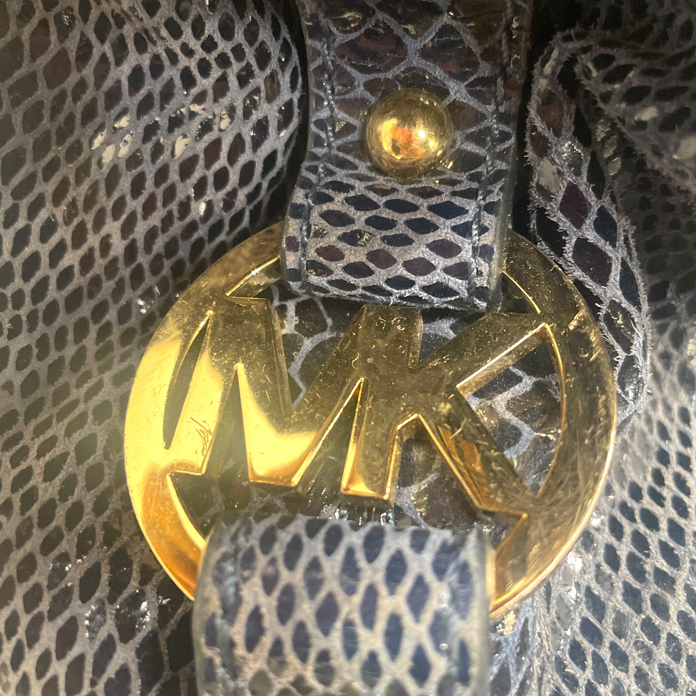 MICHAEL KORS/Bag/Animal Pattern/NVY/Python leather view 5
